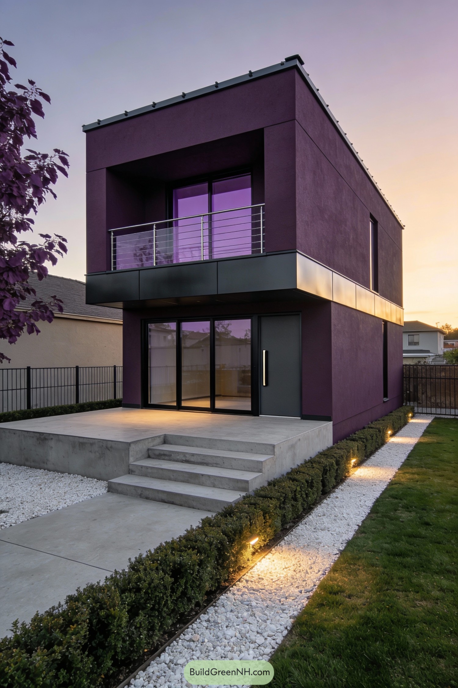23 Striking Purple Modern Houses to Ignite Curb Appeal