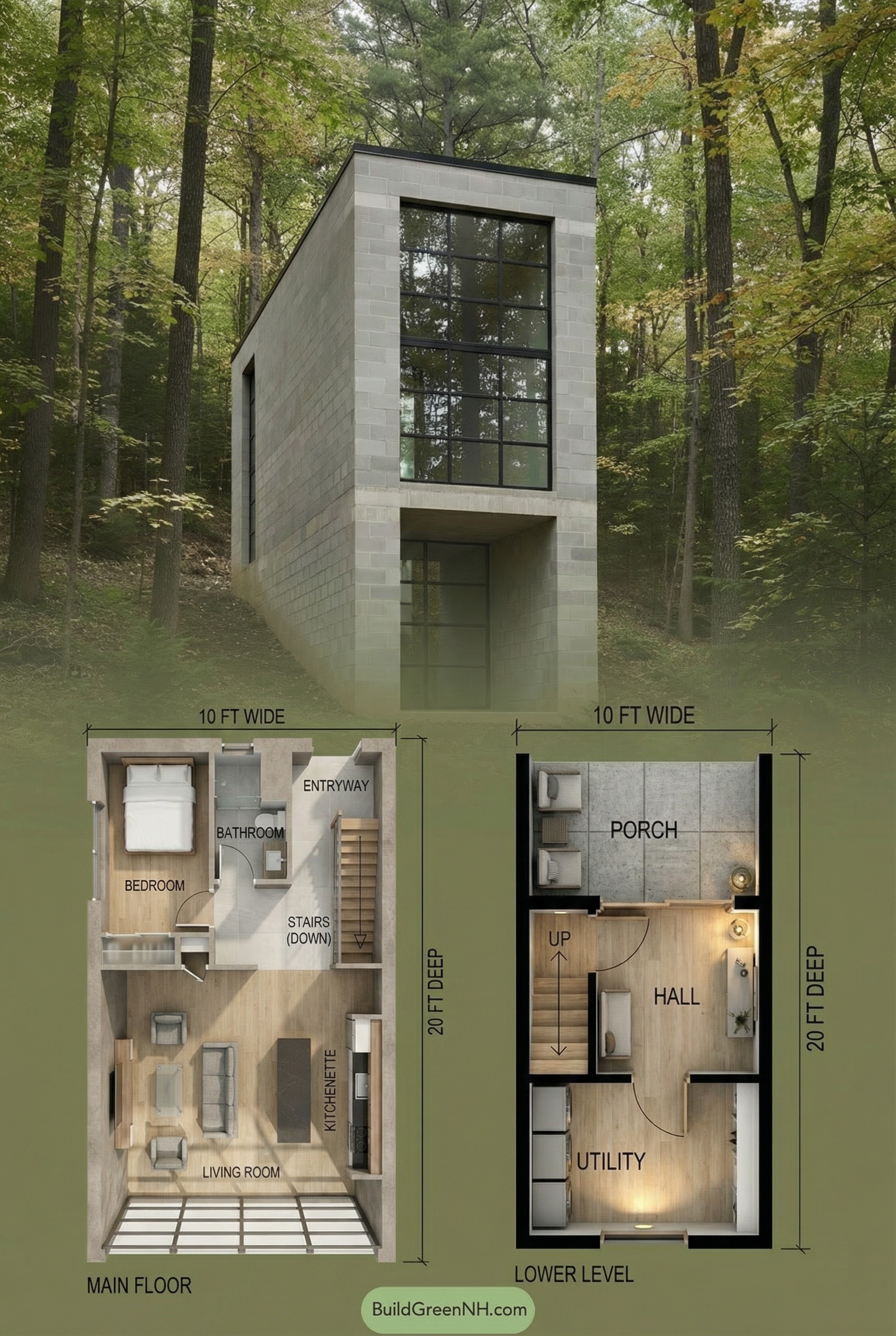 Concrete Haven in the Woods Floor Plan