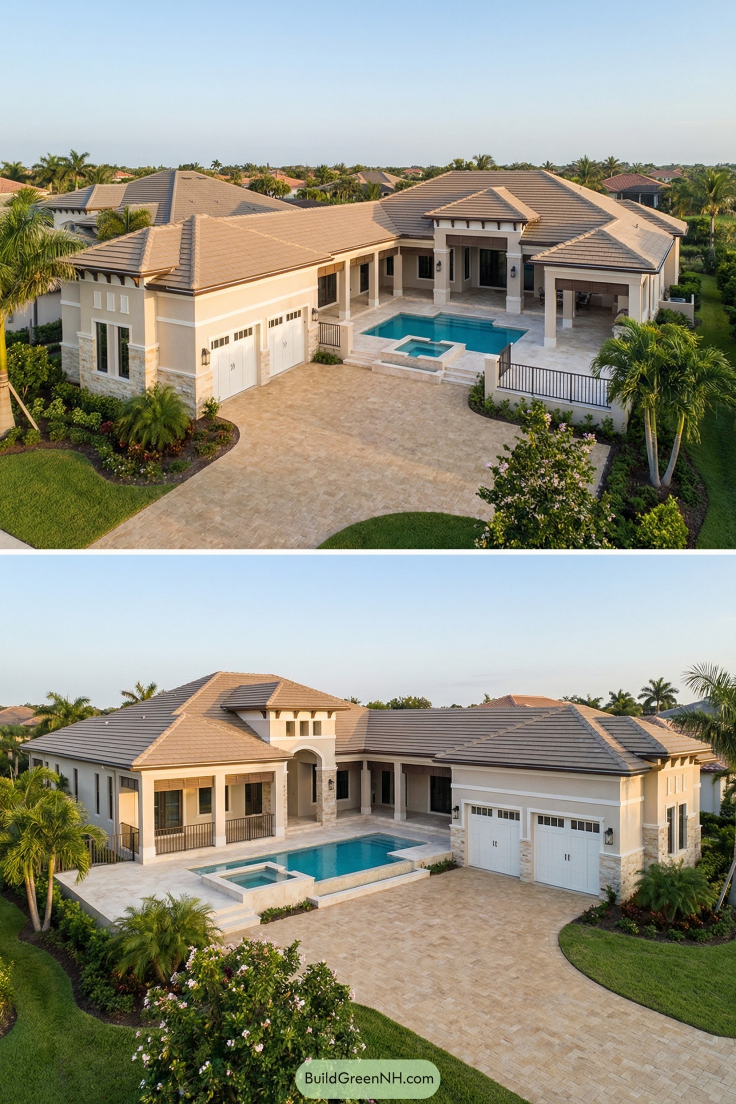 Luxurious Florida house with central pool courtyard