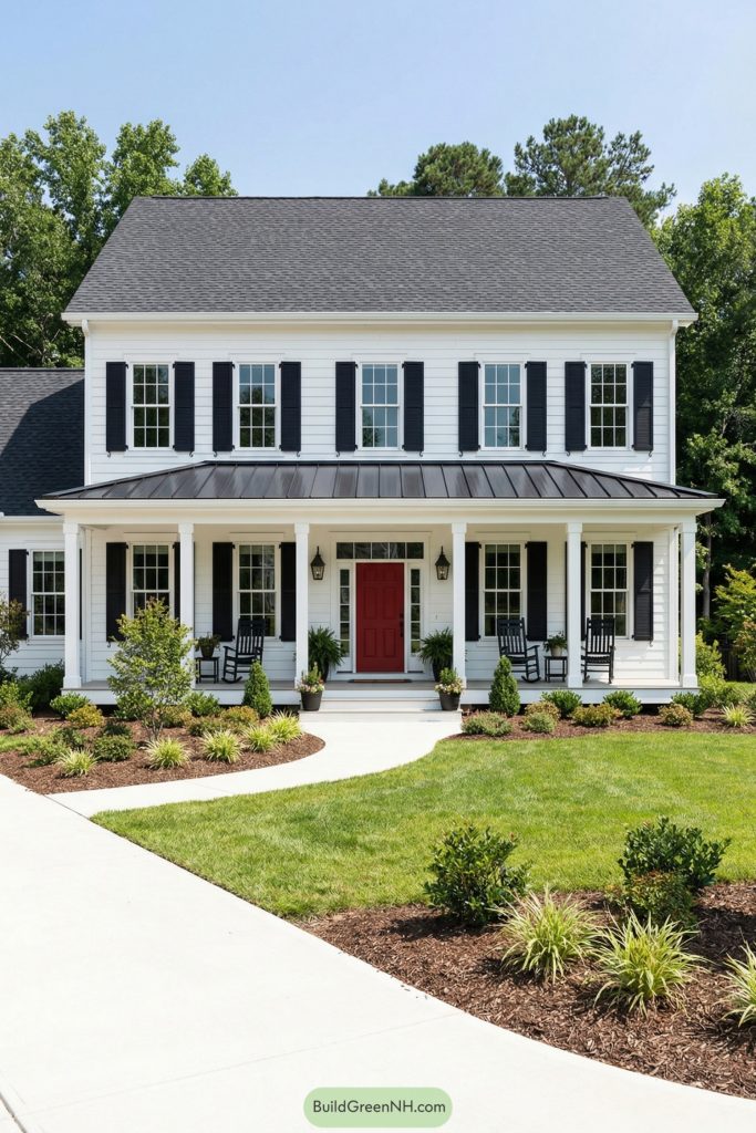 24 Charming Colonial Houses With Porches