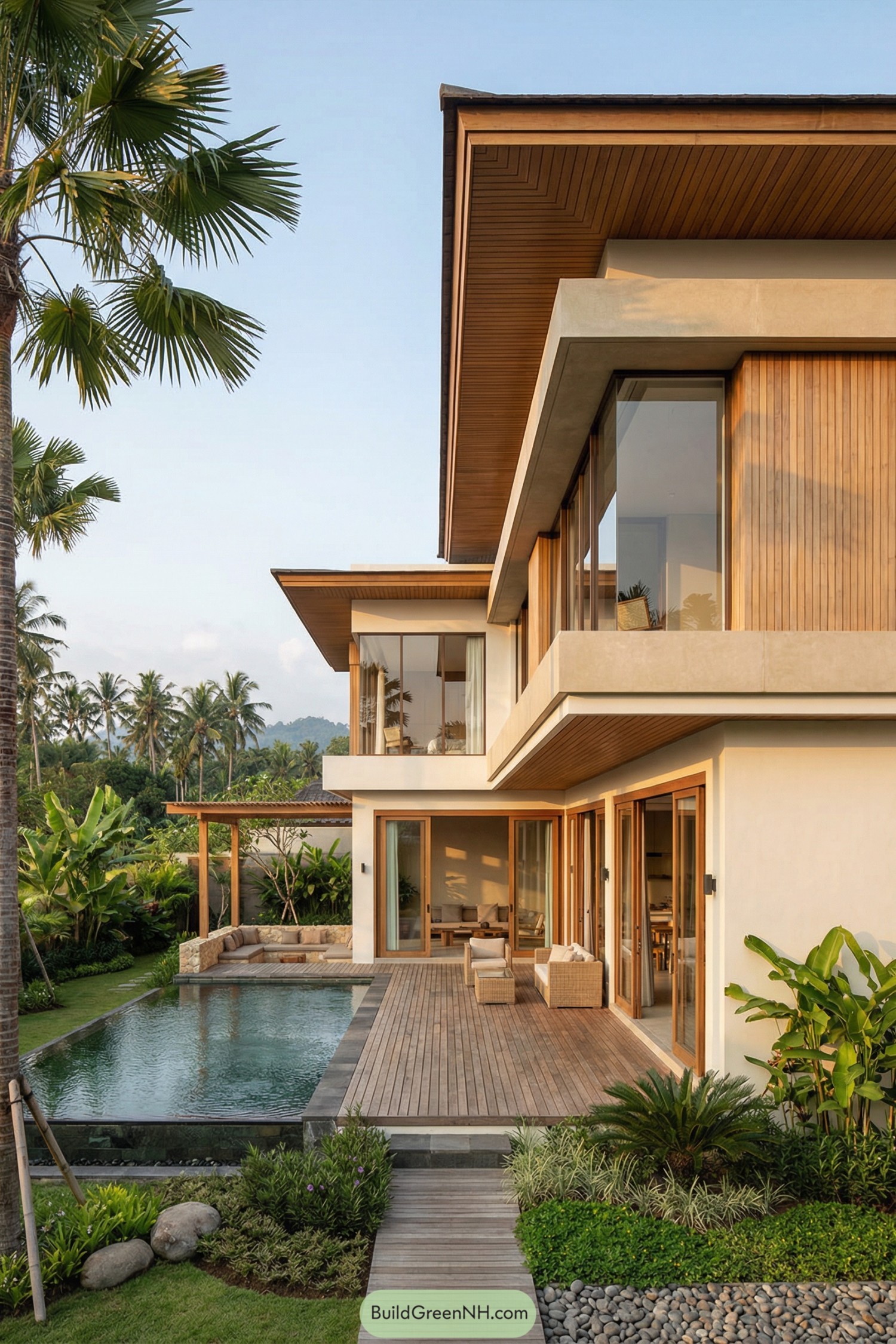 Modern two story Bali villa with pool