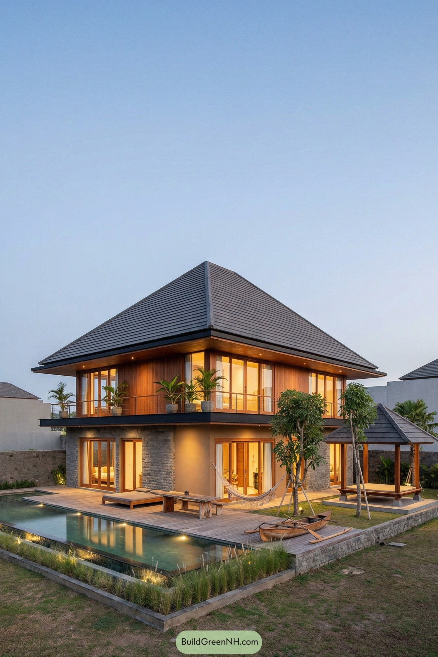 Modern two story Bali house with pool