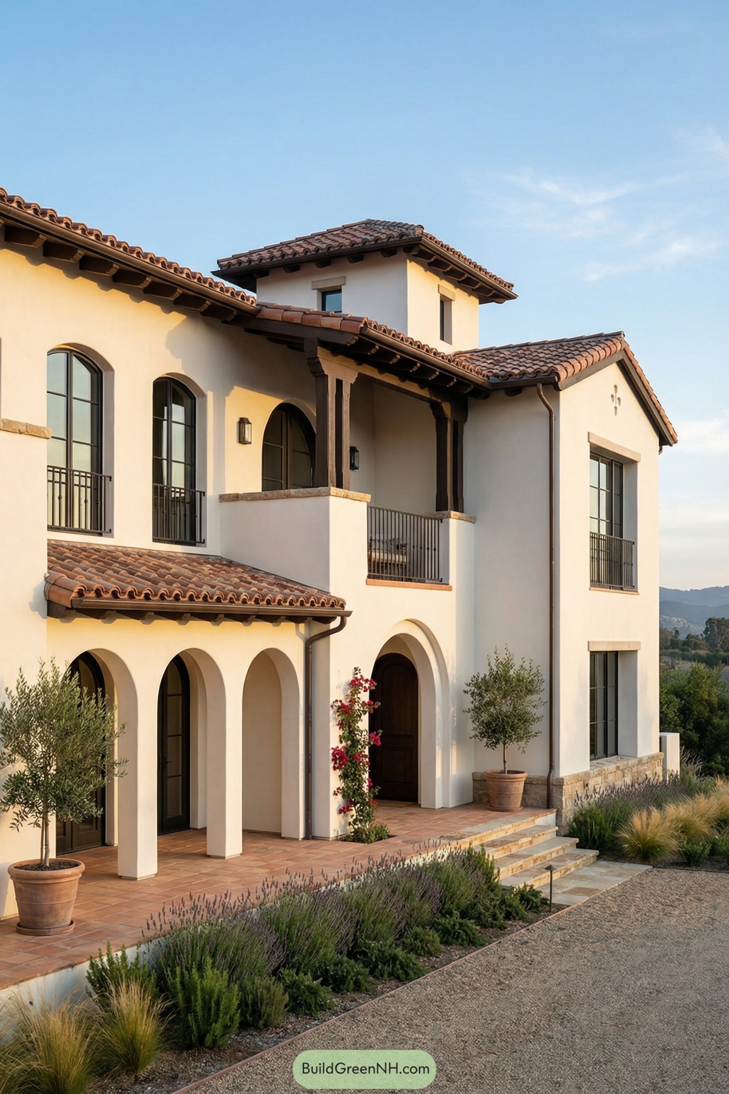Two-story modern Spanish style villa