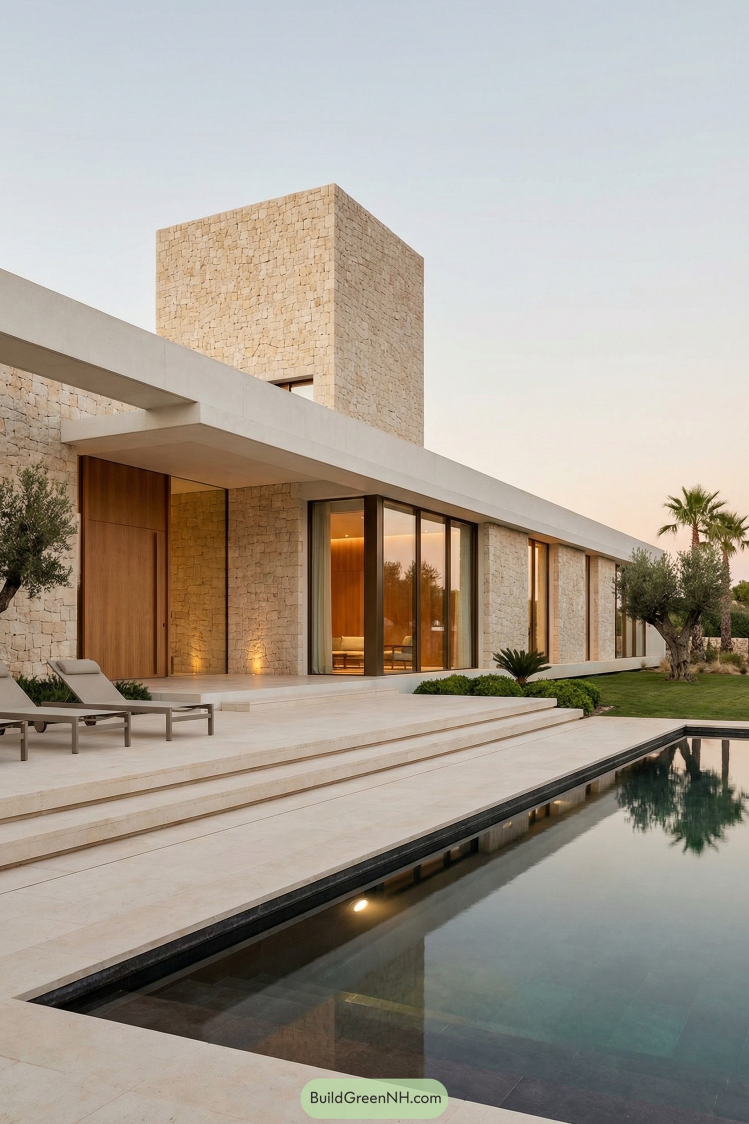 Modern stone Spanish villa with pool