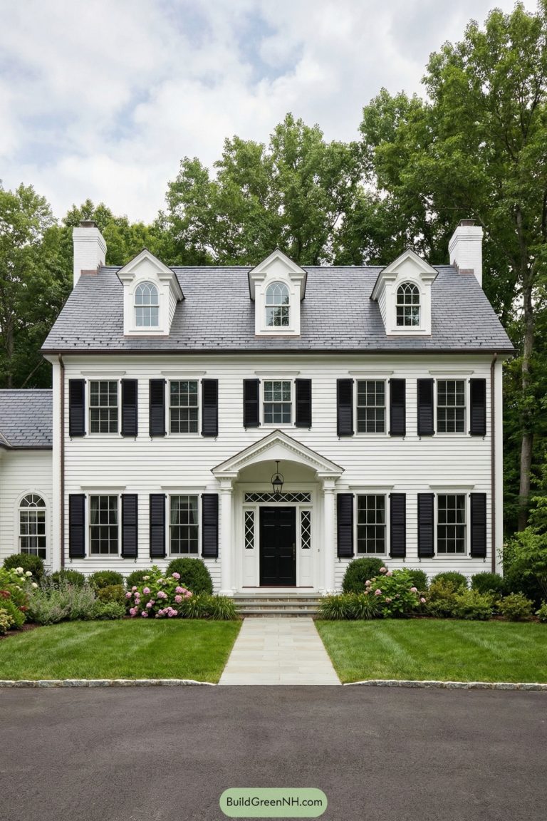 24 Stunning White Houses With Black Shutters