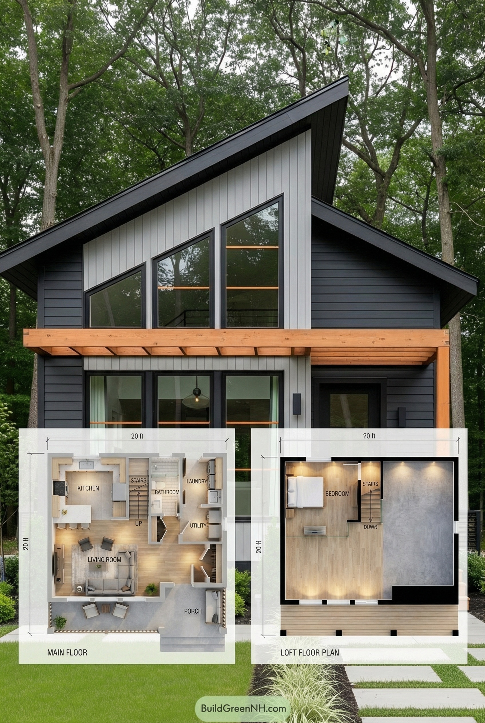 Modern Marvel: Tiny House in the Woods Floor Plan