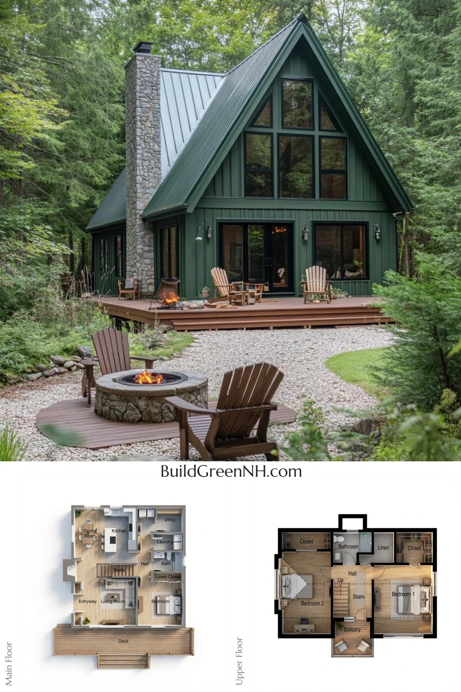 A-frame Forest House Floor Plan