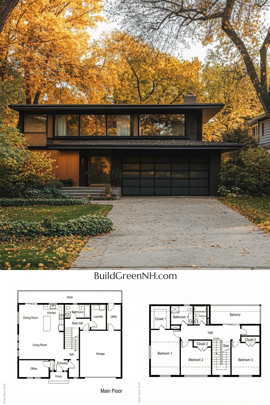 Flat Roof House With Wide Eaves Floor Plan