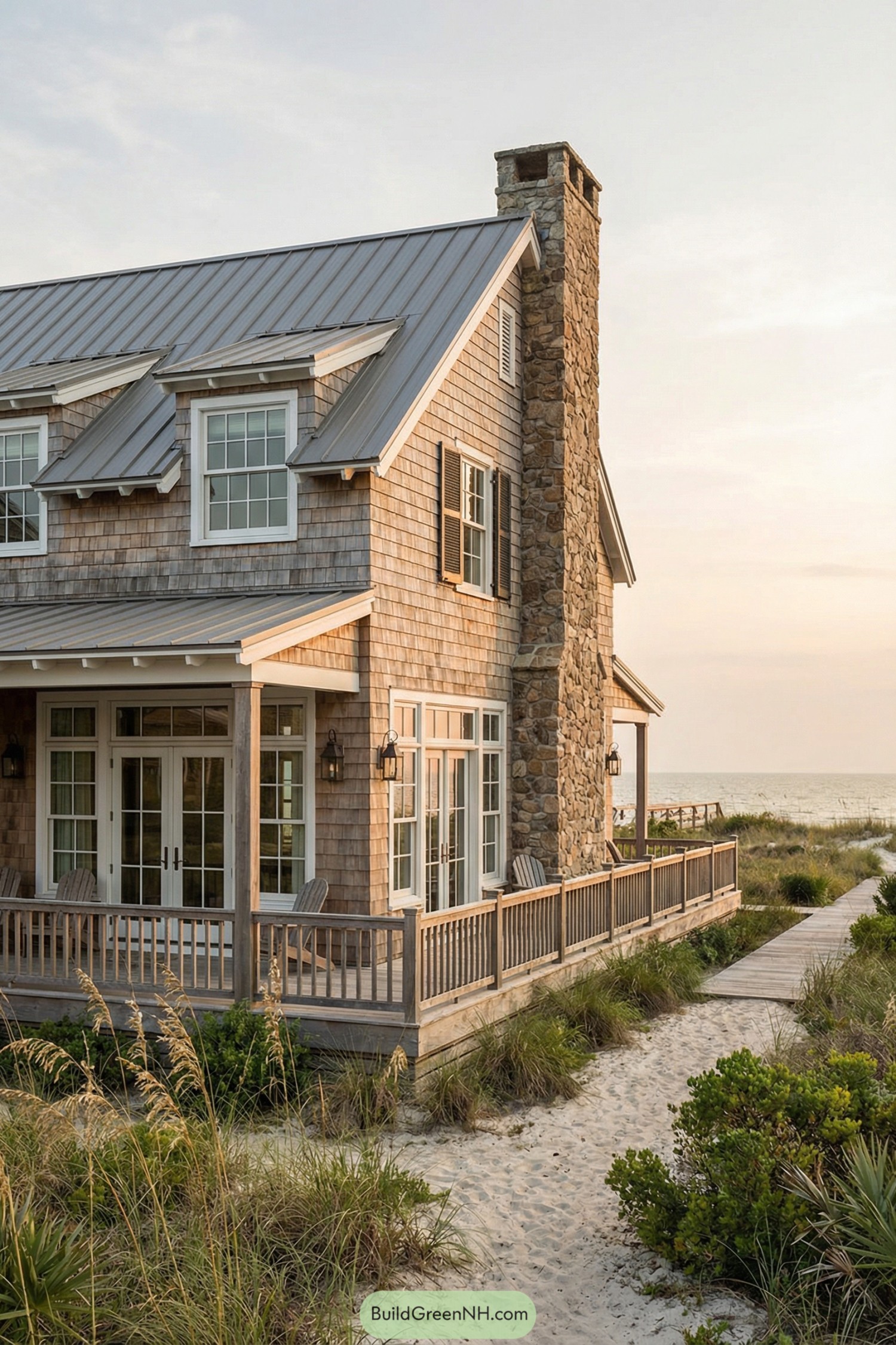 Cozy shingle beach house with wraparound porch