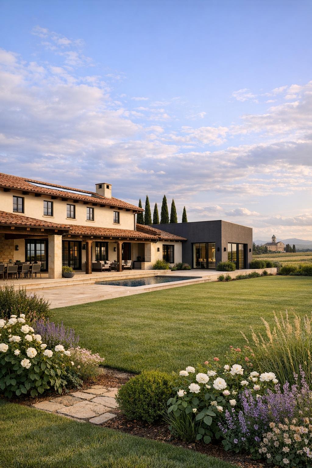 Modern Spanish villa with pool and landscaped garden
