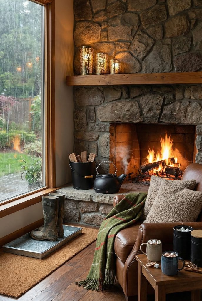 Rainy-Day Hearth Boots and Hot Cocoa