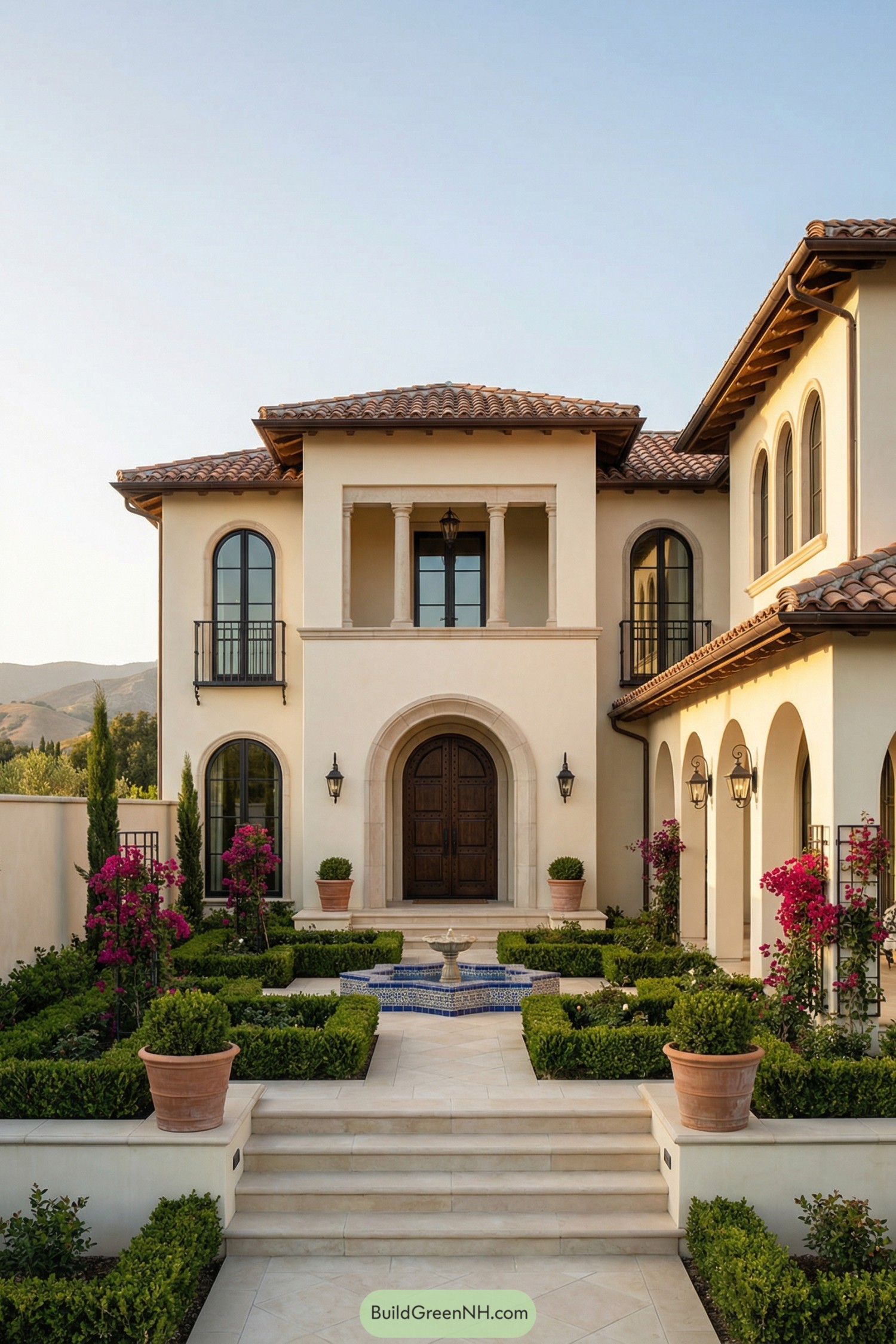 Elegant Spanish style villa with formal courtyard garden