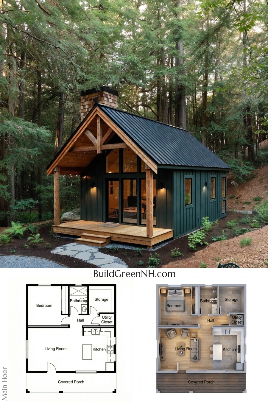 Evergreen Escape With Timber Porch Floor Plan