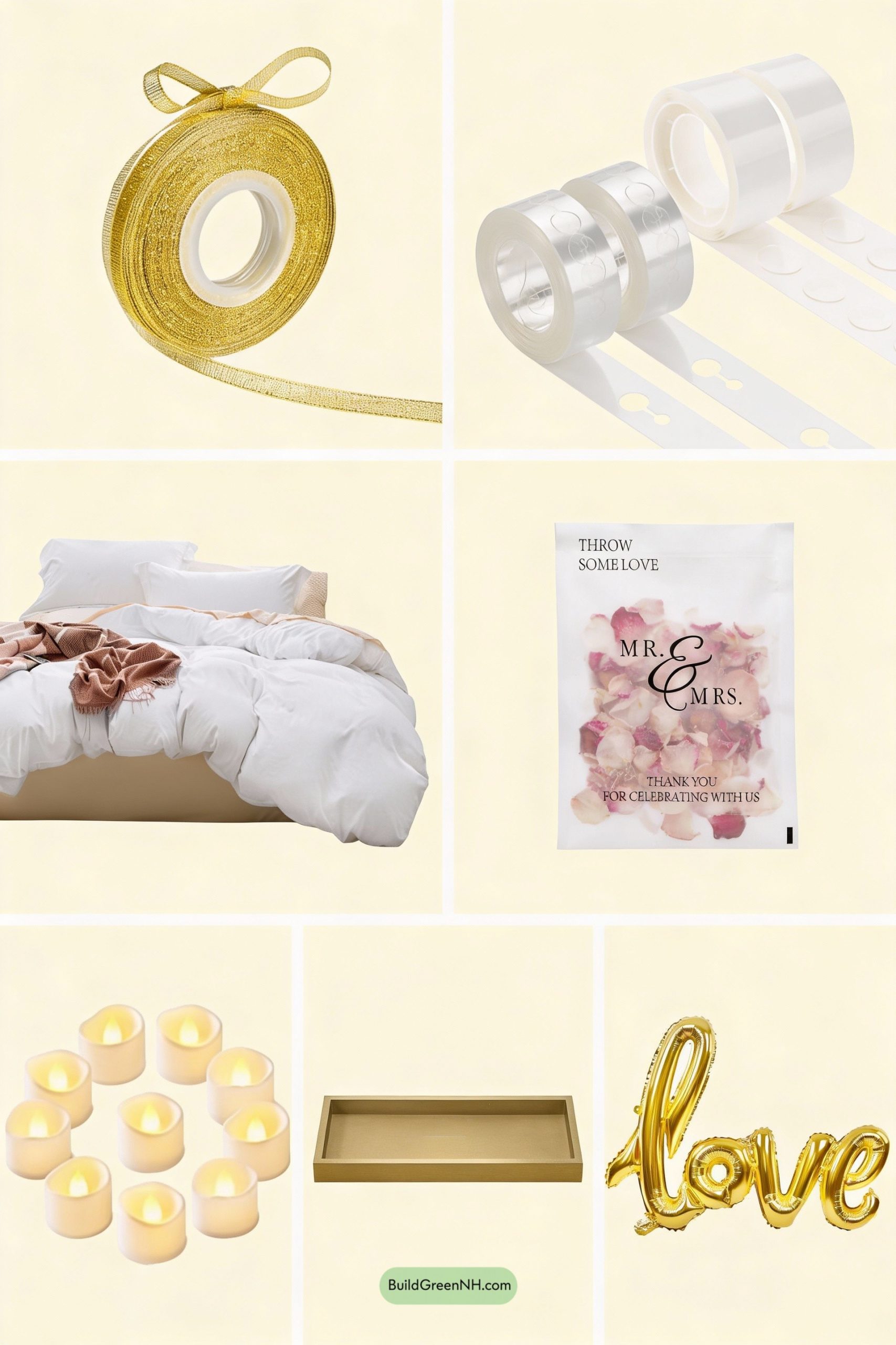 Moodboard for Gold Love Balloon Bedscape Glow