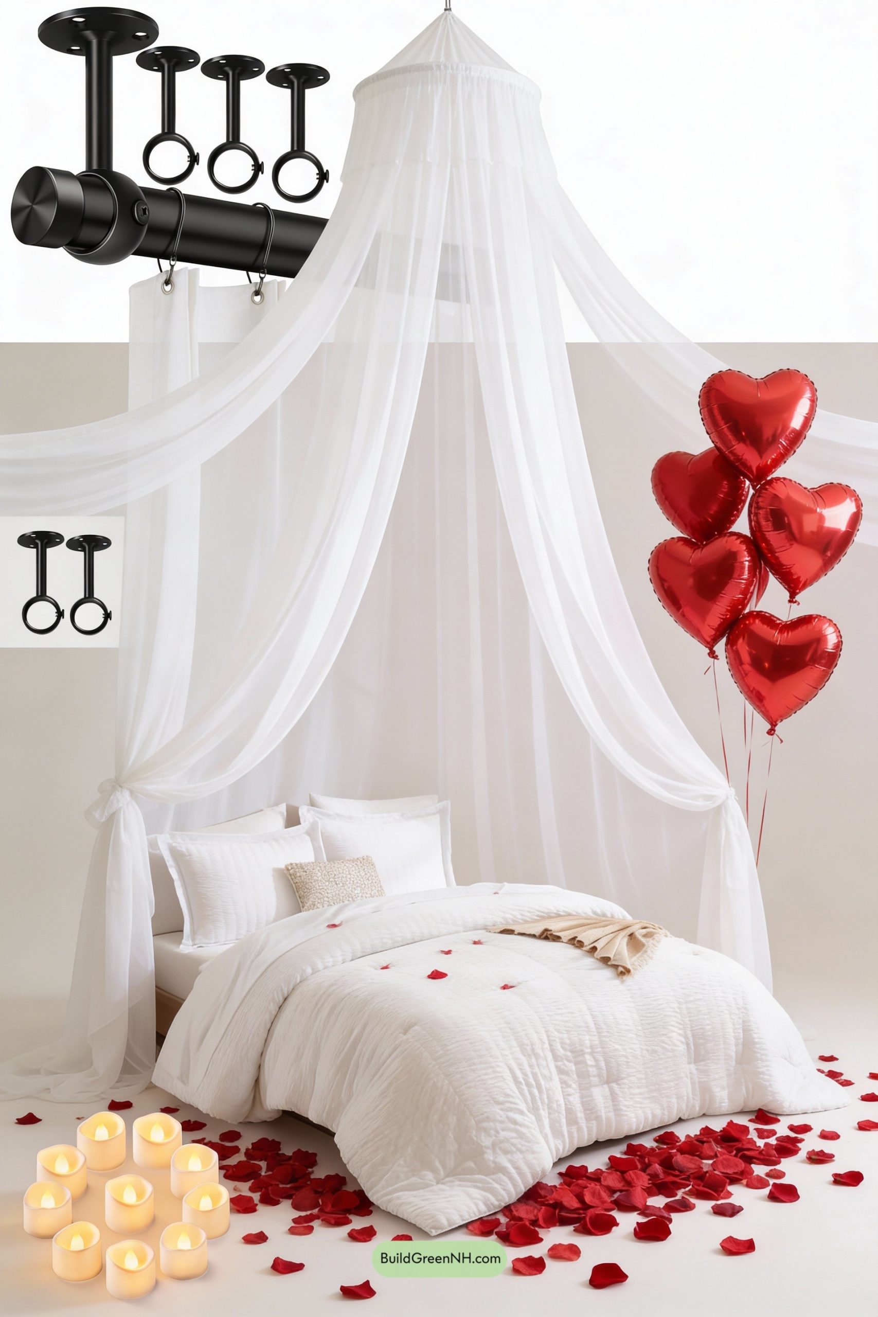 Moodboard for Sheer Canopy Romance with Heart Balloons