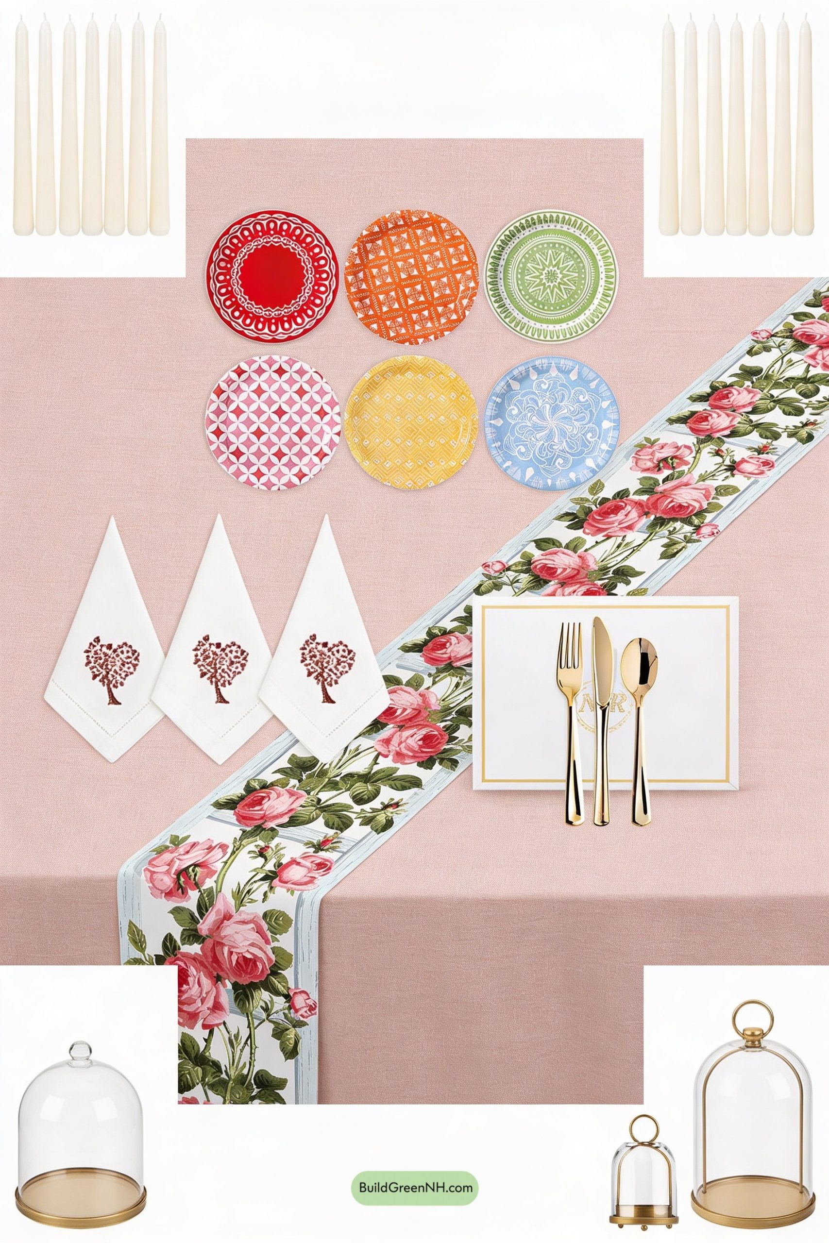 Moodboard for Blush Conservatory Table with Candlelit Roses