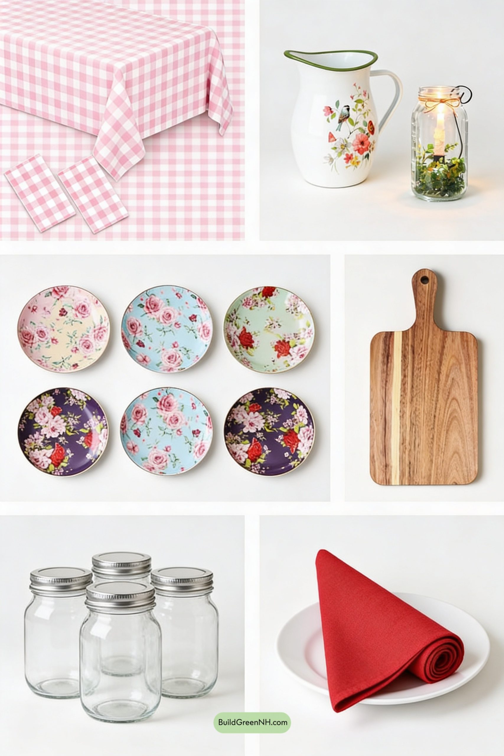 Moodboard for Gingham Garden Valentine Picnic Table