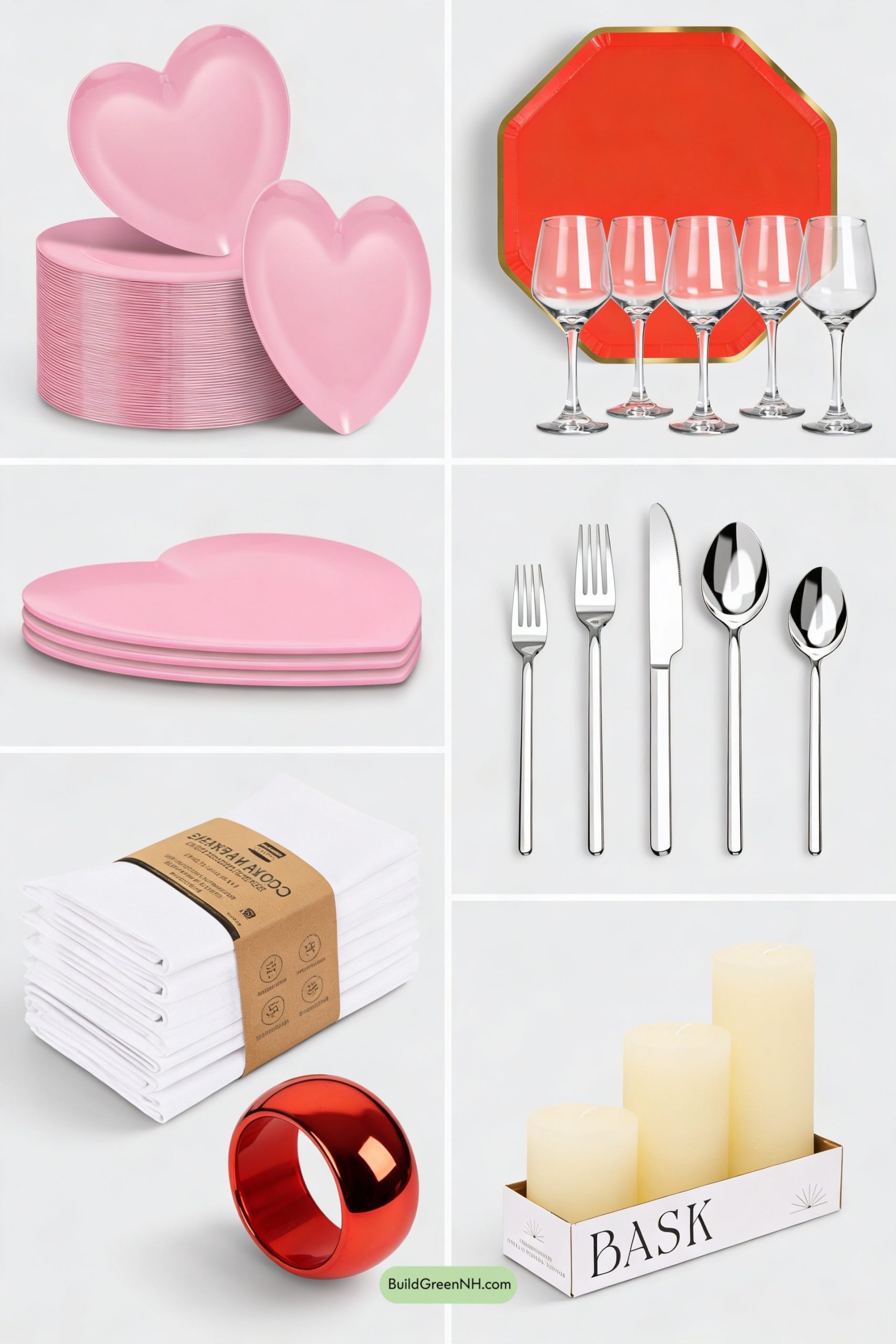 Moodboard for Pink-and-Red Candlelit Valentine Tablescape