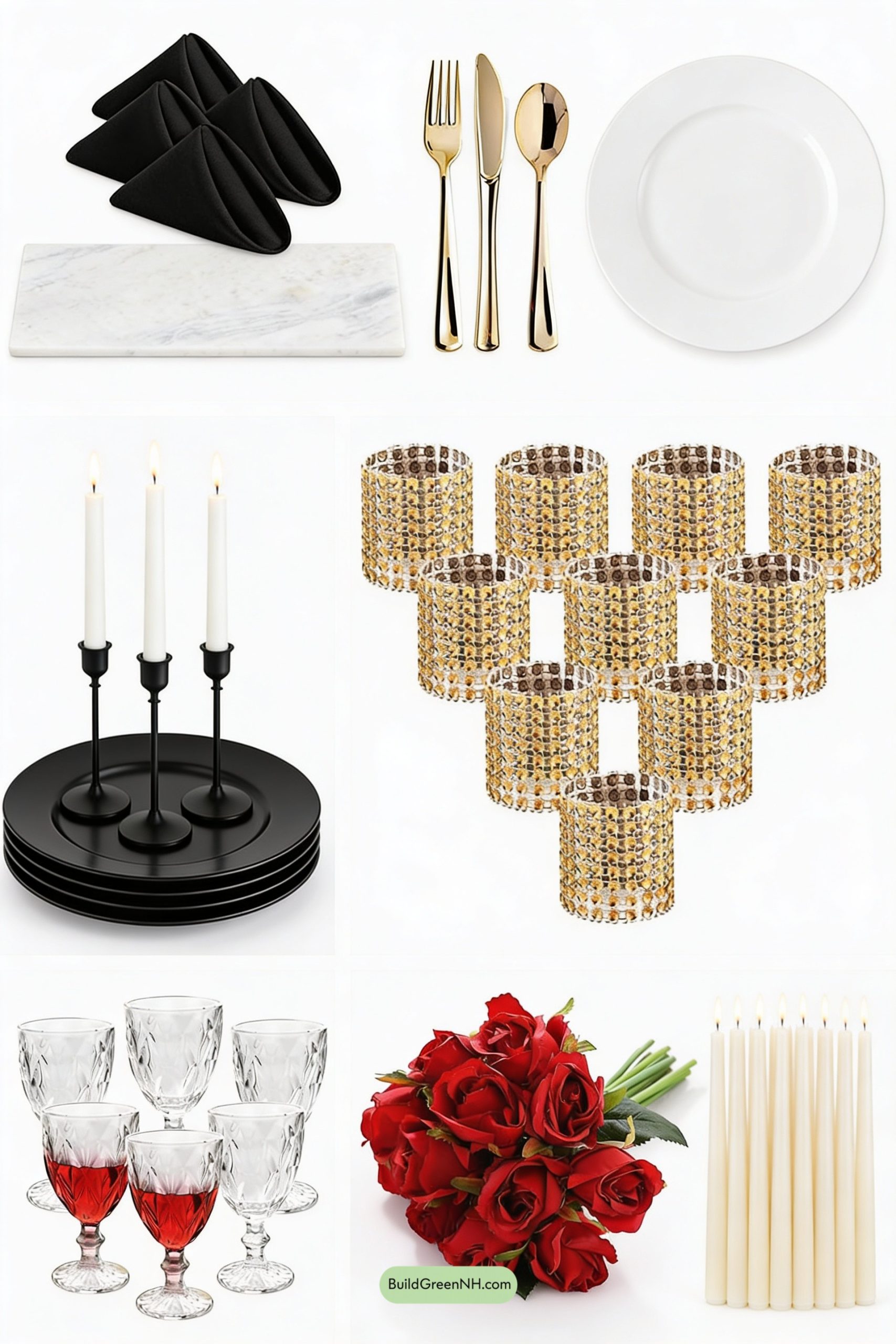 Moodboard for Marble, Roses, and Skyline Romance