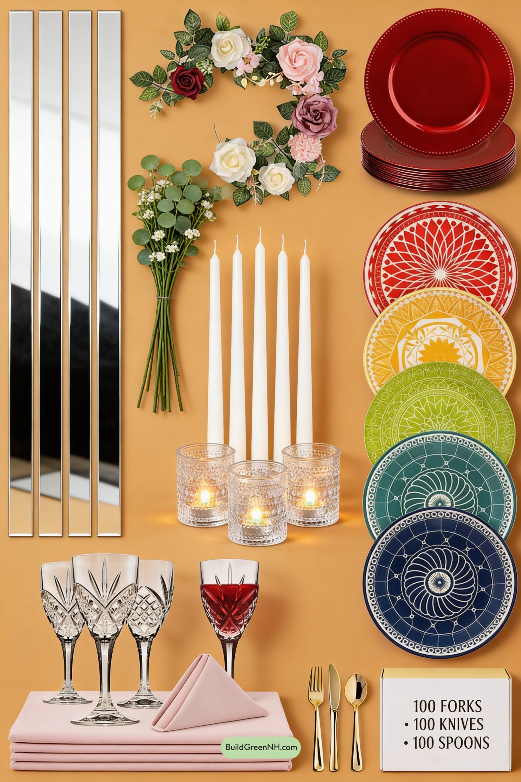 Moodboard for Mirrored Rose Runway with Candle Drama