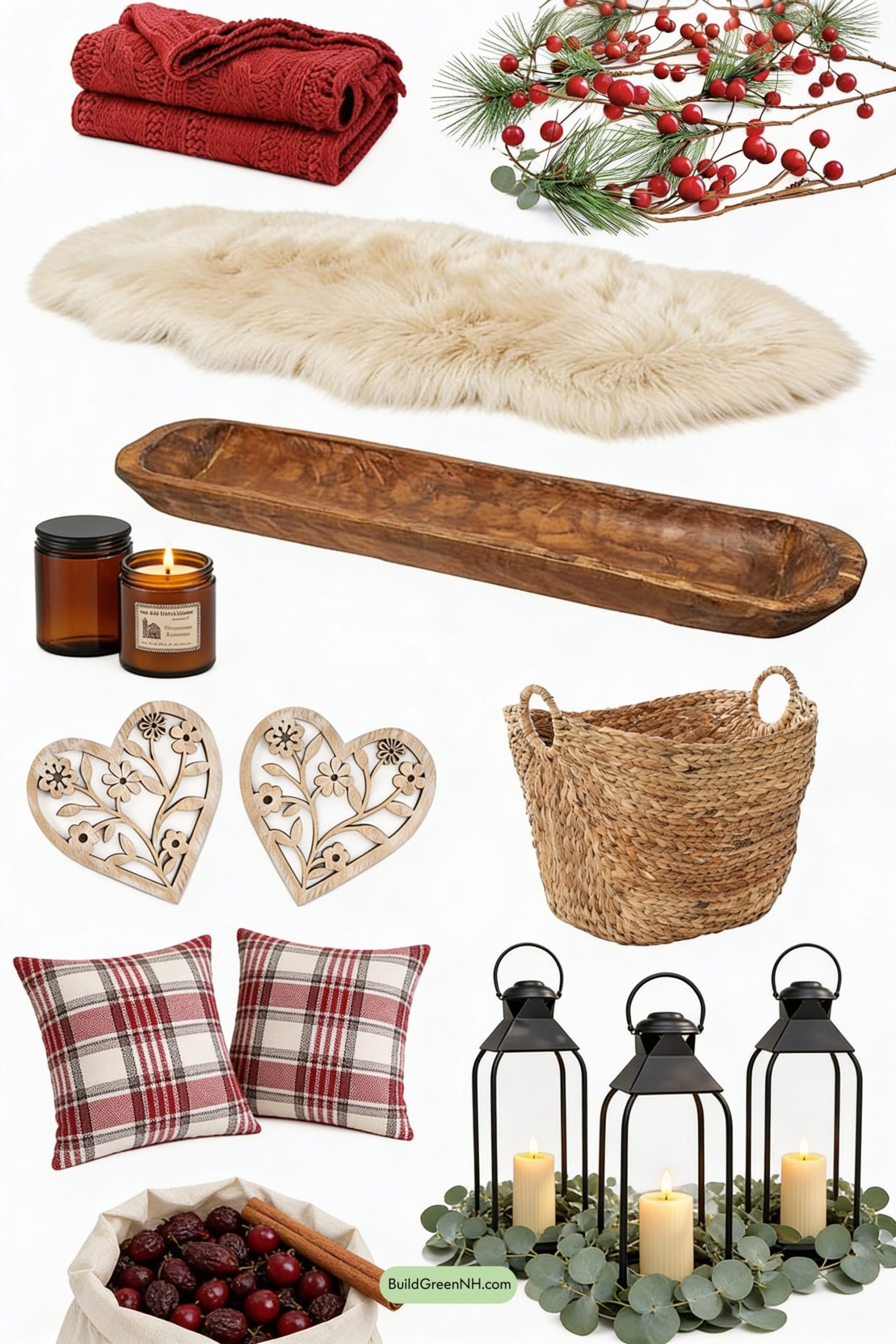 Moodboard for Candlelit Cabin Hearth, Valentine Red