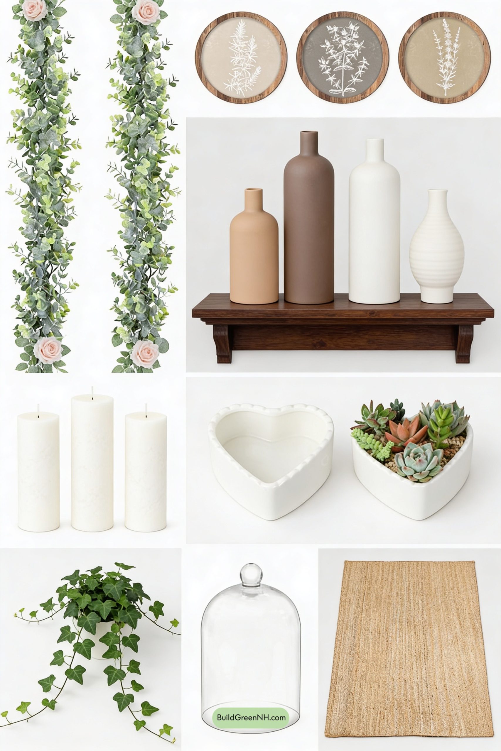 Moodboard for Blush Roses and Greenery Mantel Moment