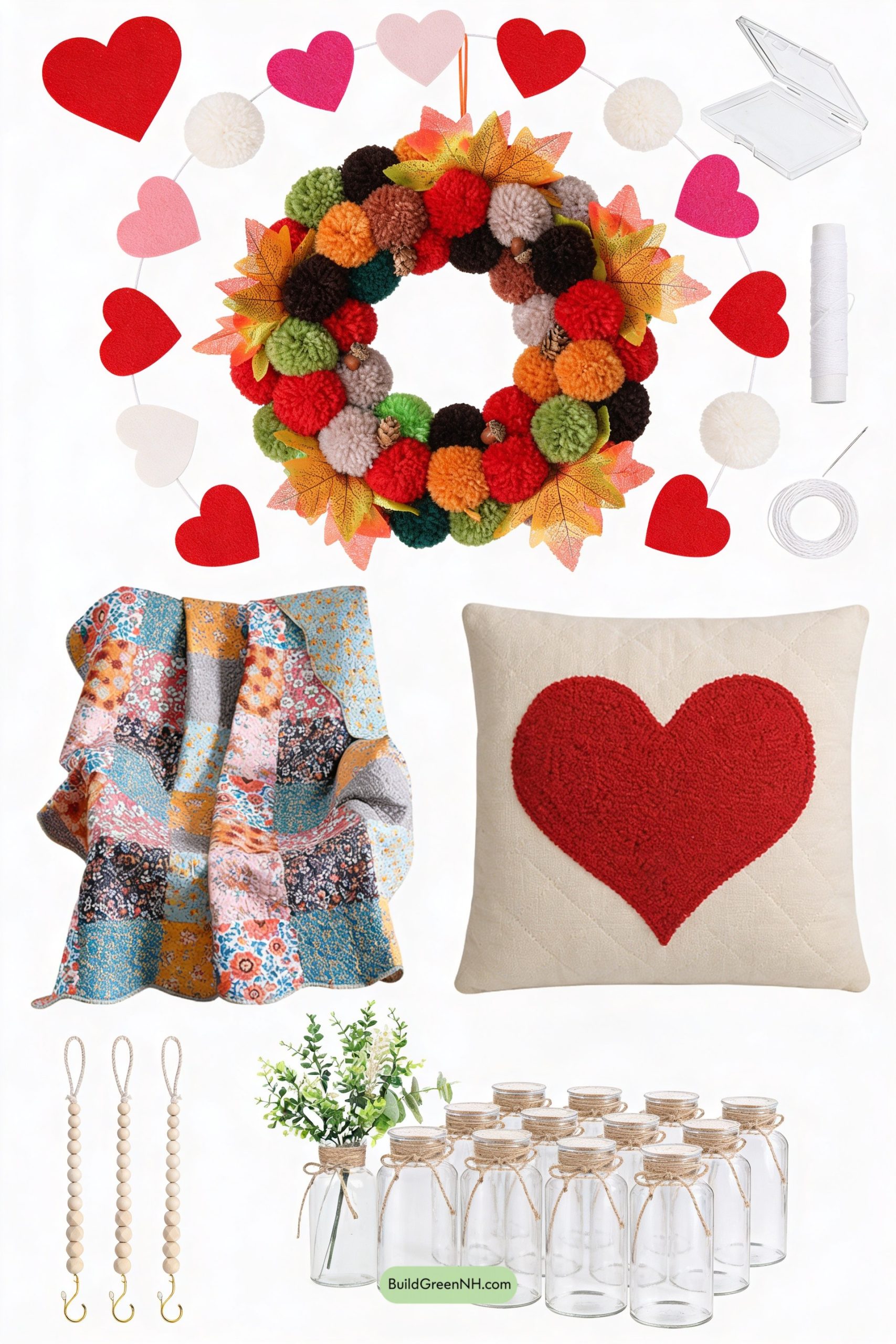 Moodboard for Cozy Craftcore Valentine Corner