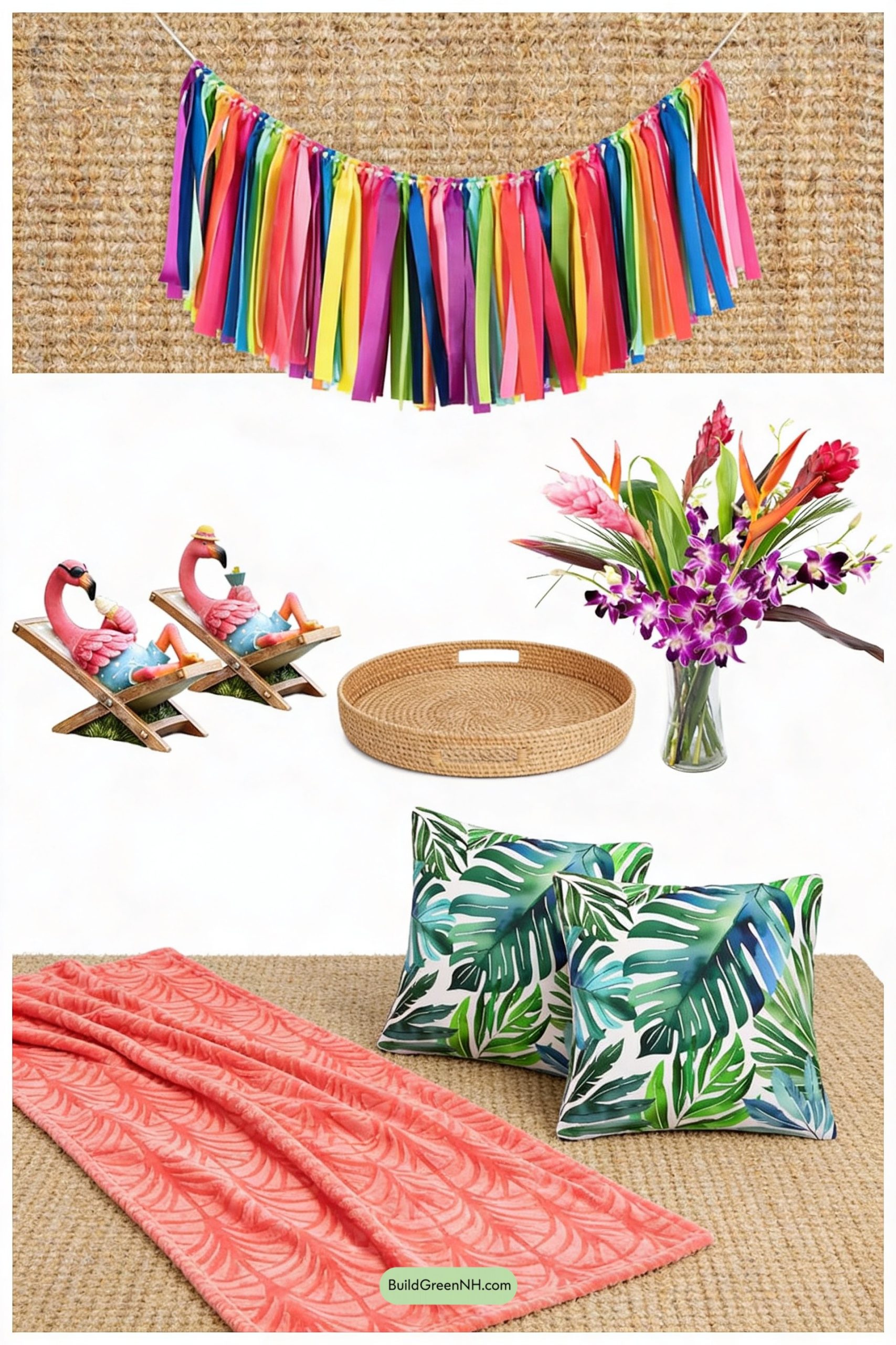 Moodboard for Tropical Valentine Lounge in Coral Pop
