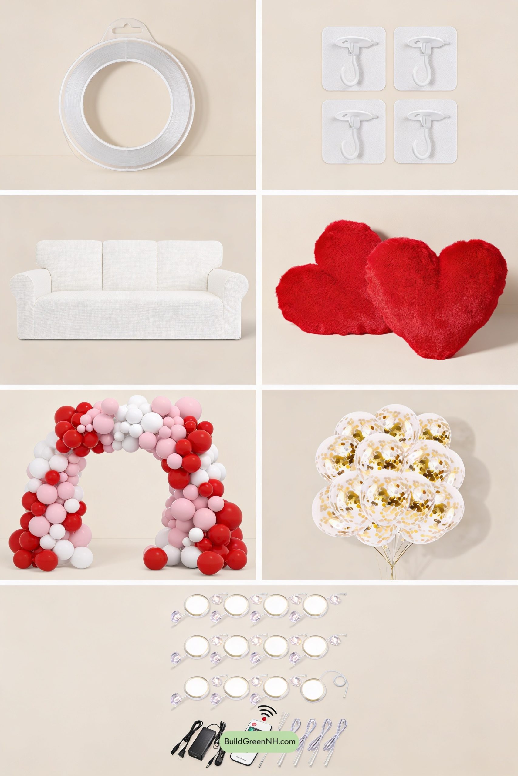 Moodboard for Floating Heart Ceiling, Modern Valentine Lounge