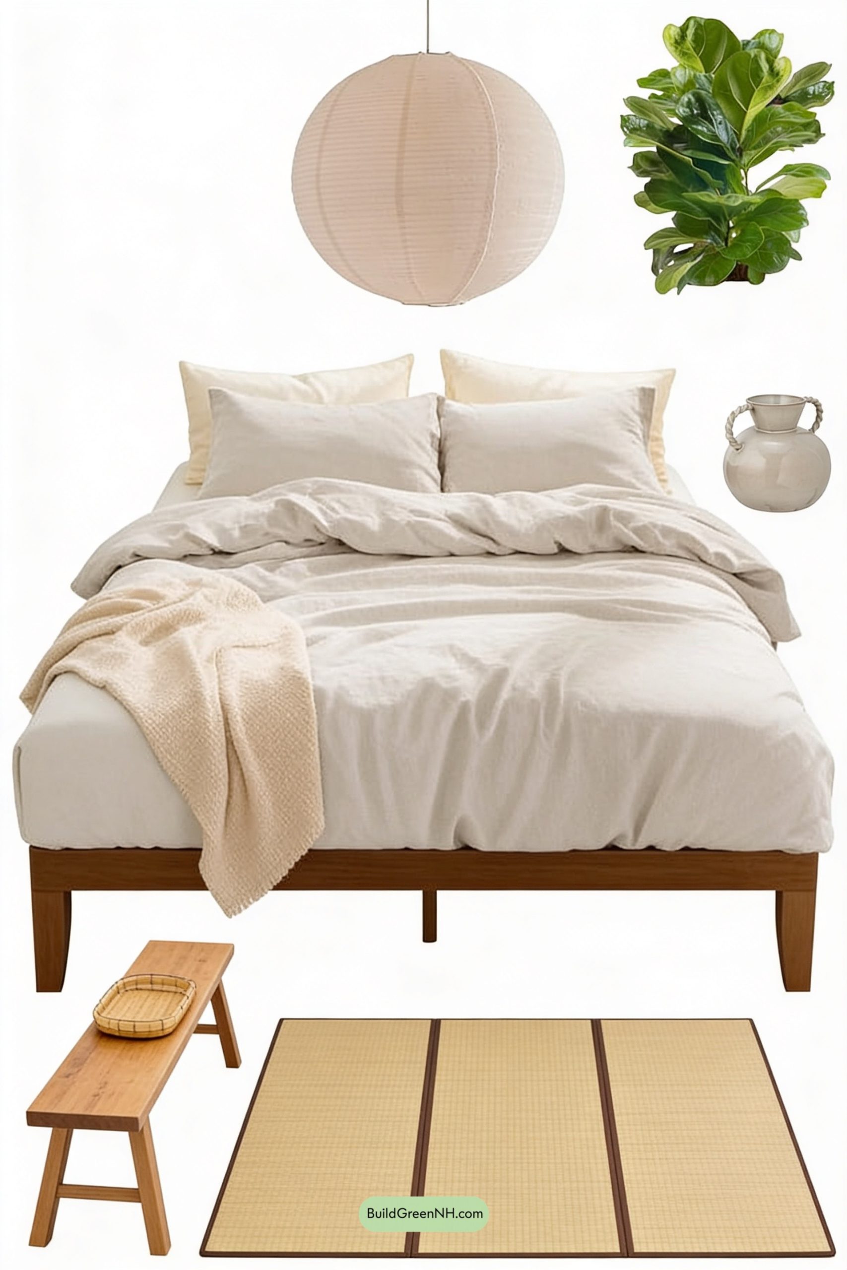 Moodboard for Paper Lantern Calm, Linen-Layered Comfort