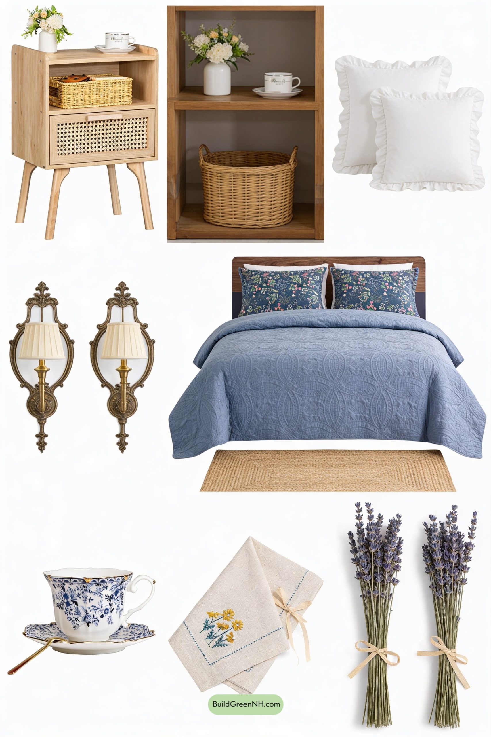 Moodboard for Cottagecore Florals and Bedside Tea Bliss