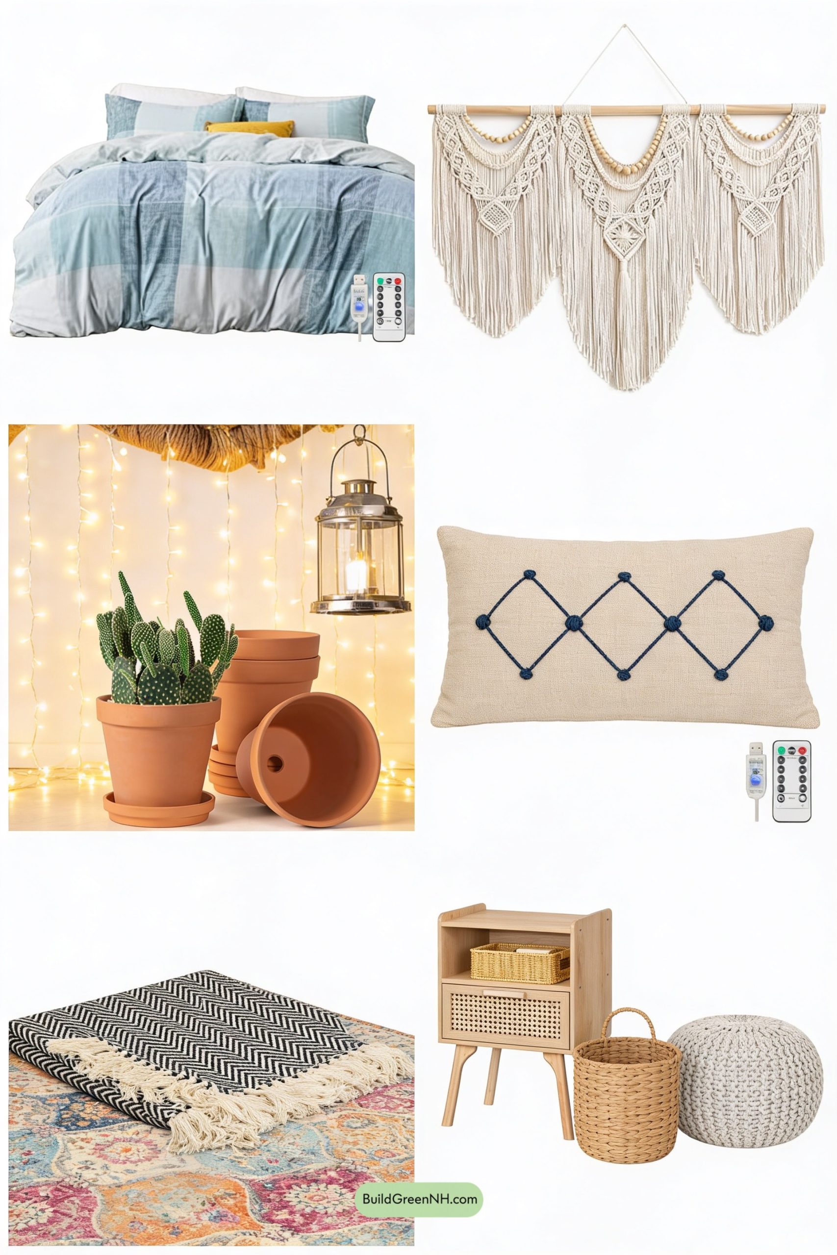 Moodboard for Macramé Glow Meets Plaid Comfort