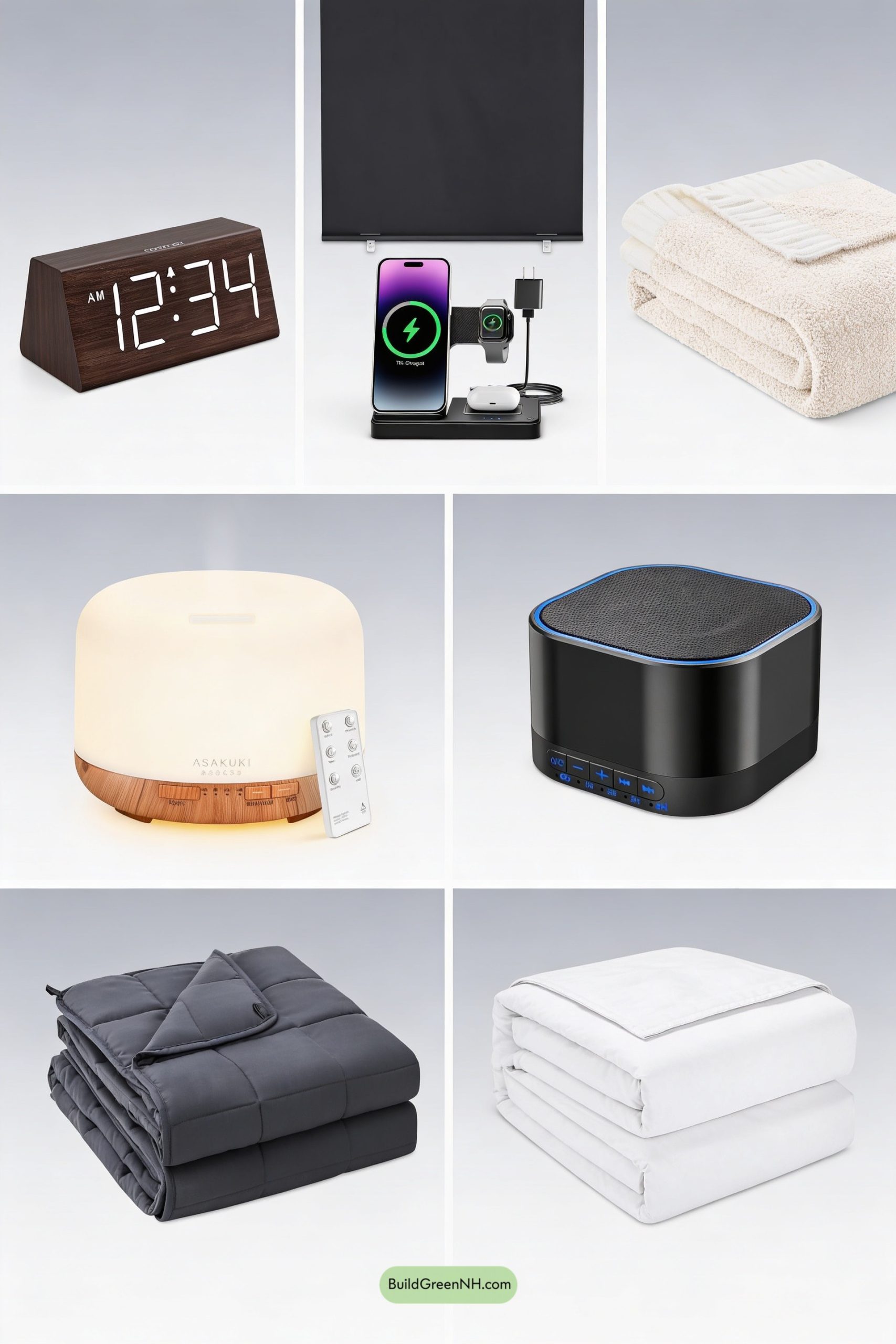 Moodboard for Sleep-Tech Sanctuary in Warm Wood