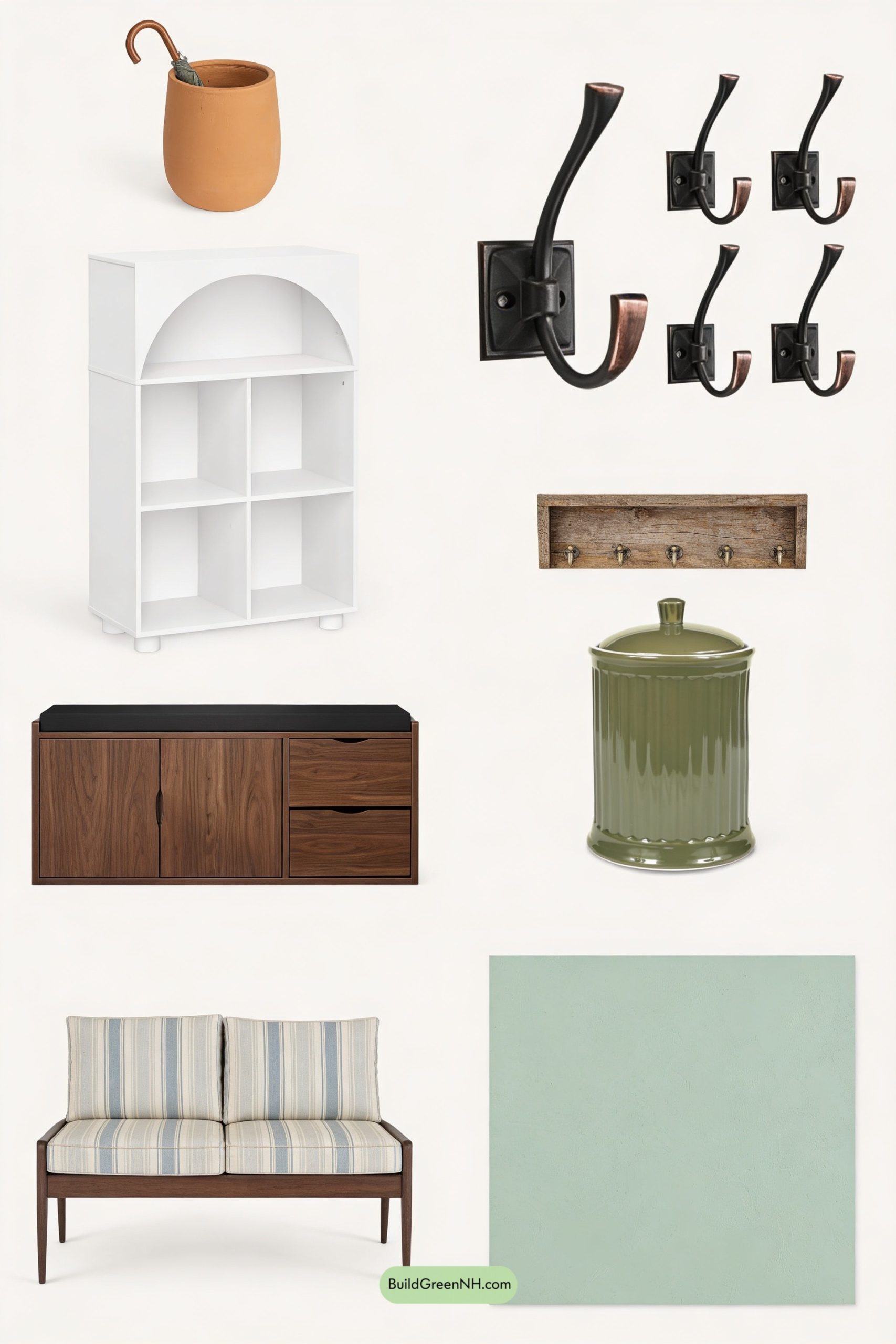 Moodboard for Sun-Baked Mediterranean Mudroom Bench Nook
