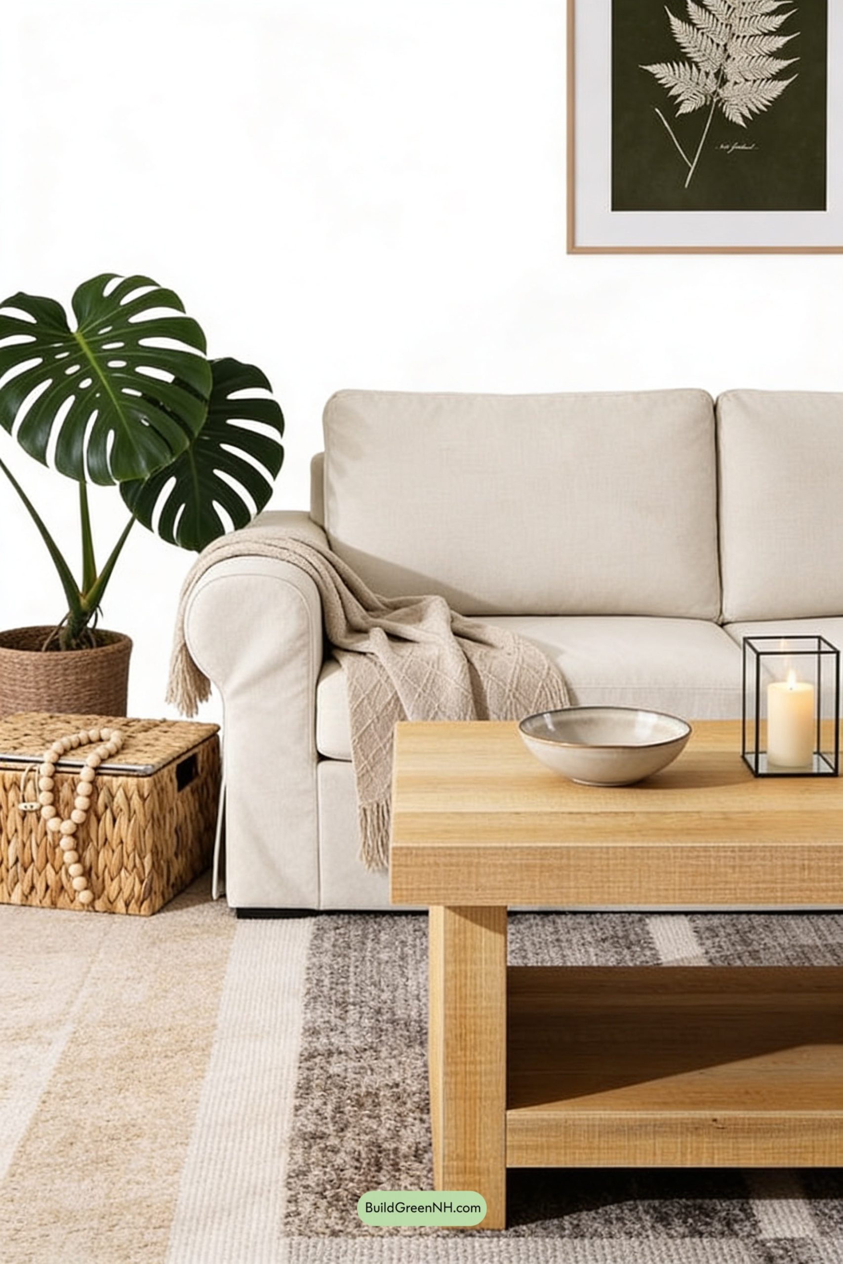 Moodboard for Cream Cottage Calm with One Bold Leaf