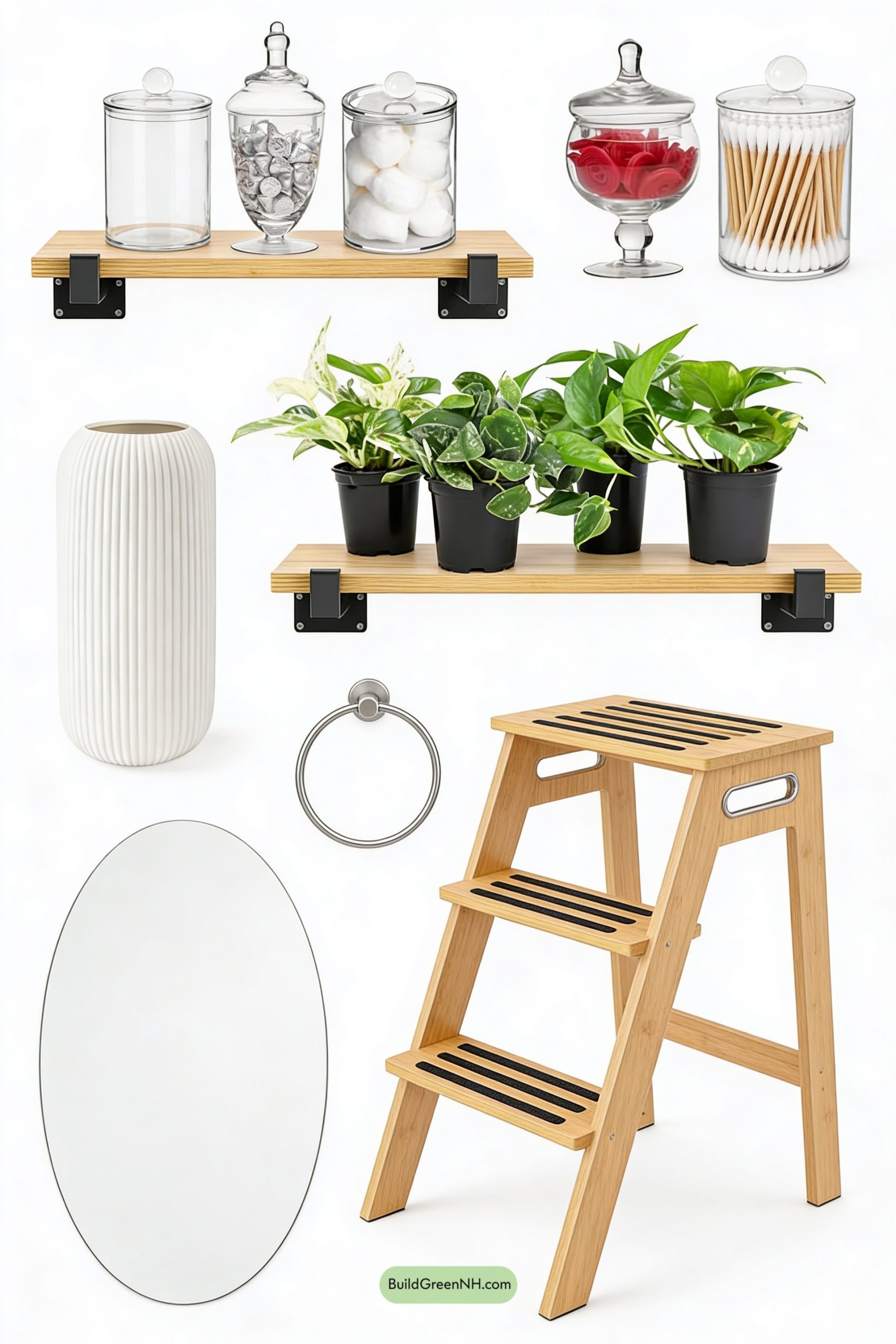 Moodboard for Airy Scandi-Shabby Shelf Wall Charm