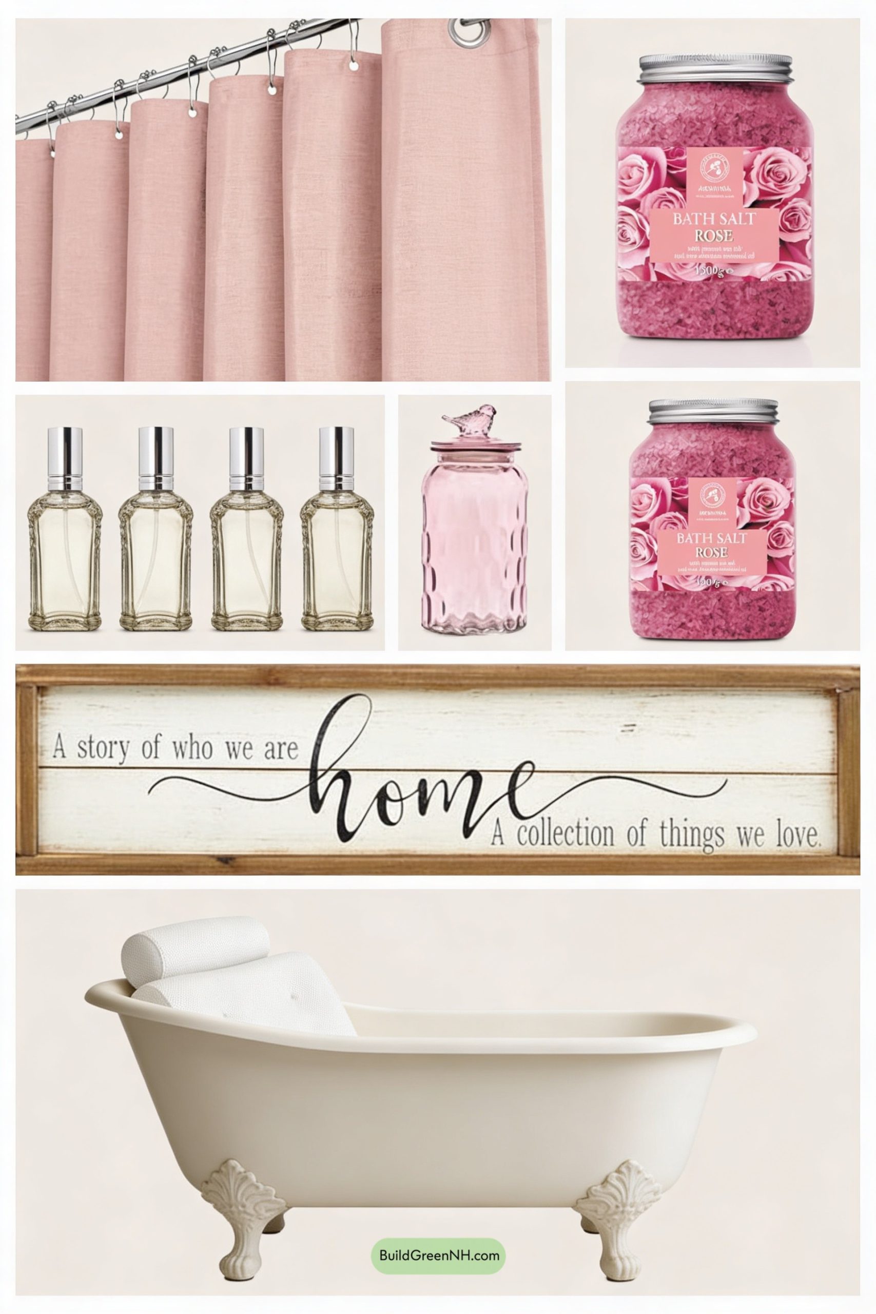 Moodboard for Blush Boudoir Bubble Bath Nook