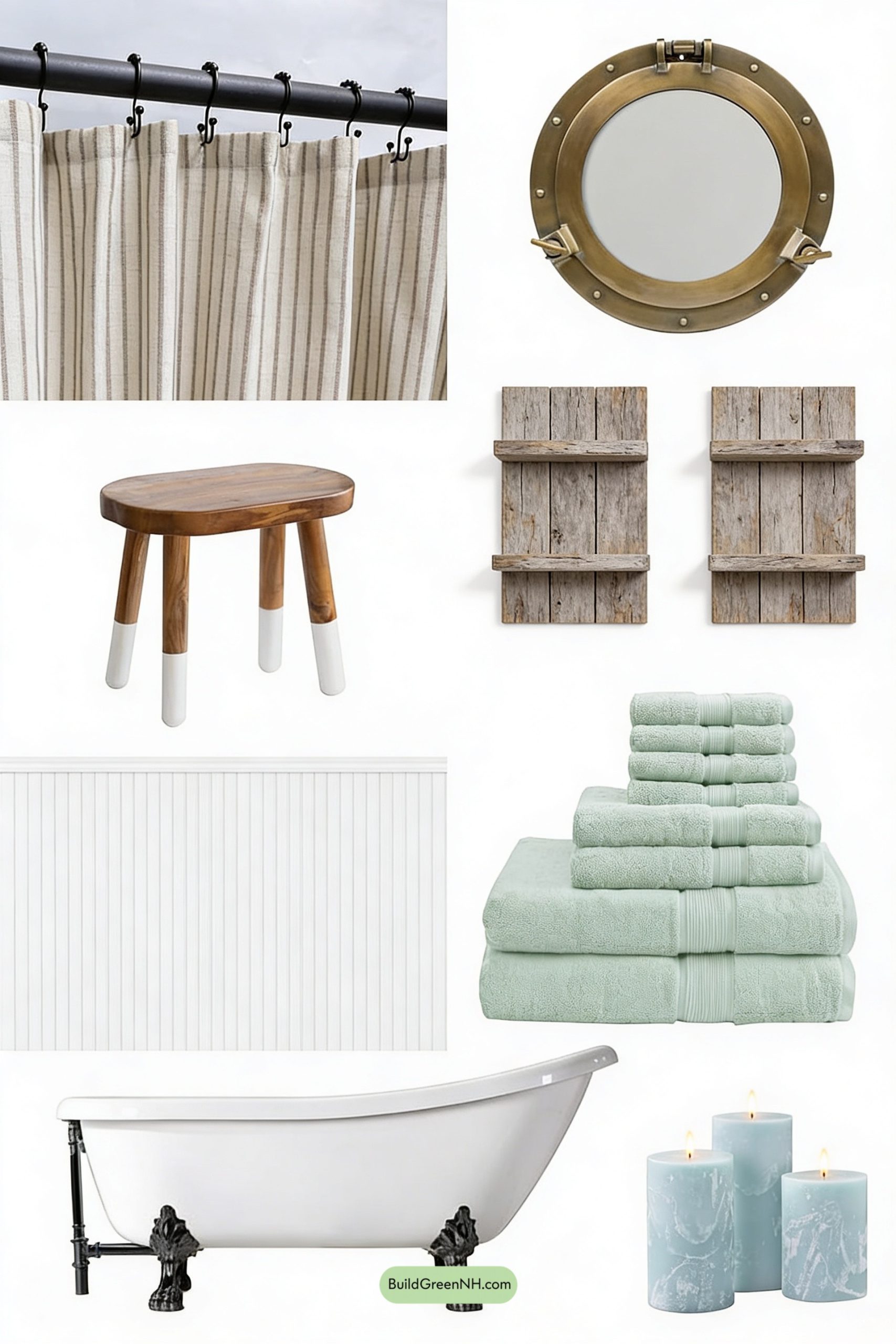 Moodboard for Seaside Shabby Chic Soaking Nook