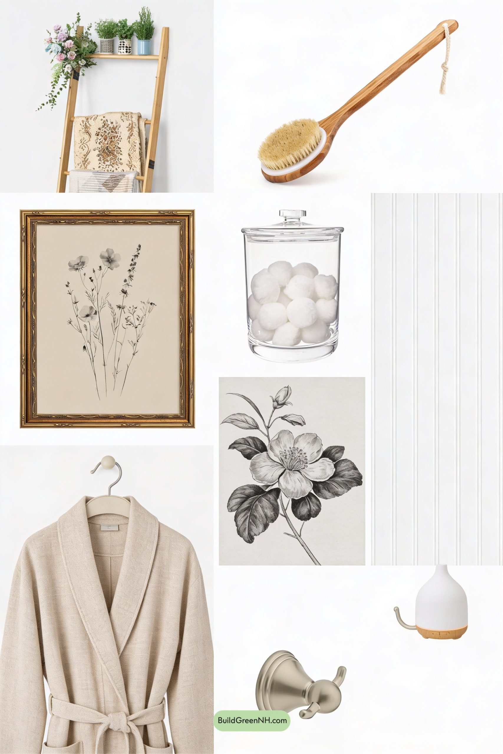 Moodboard for Rustic Towel Ladder Spa Nook