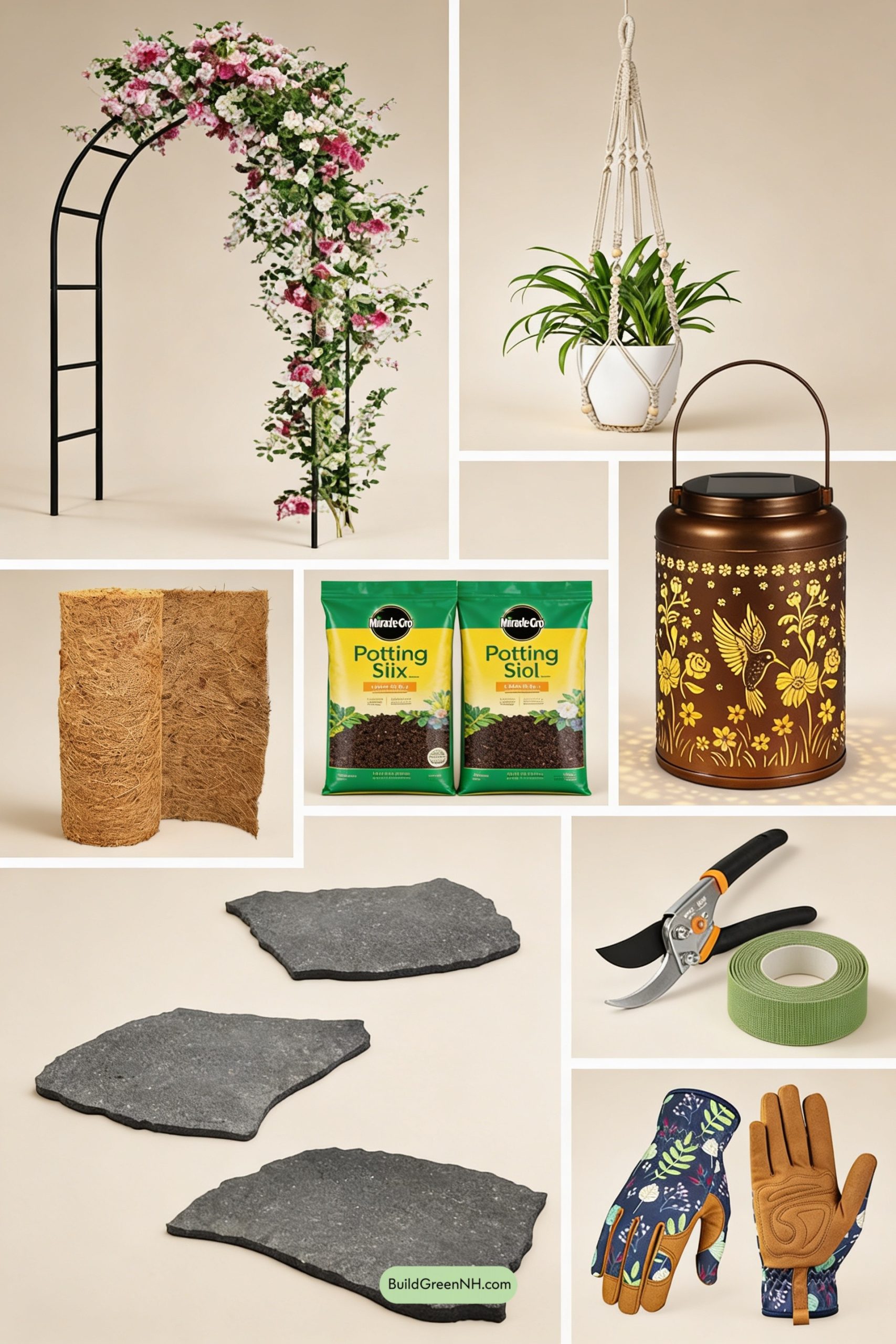 Moodboard for Rose-Draped Arbor on a Gravel Path