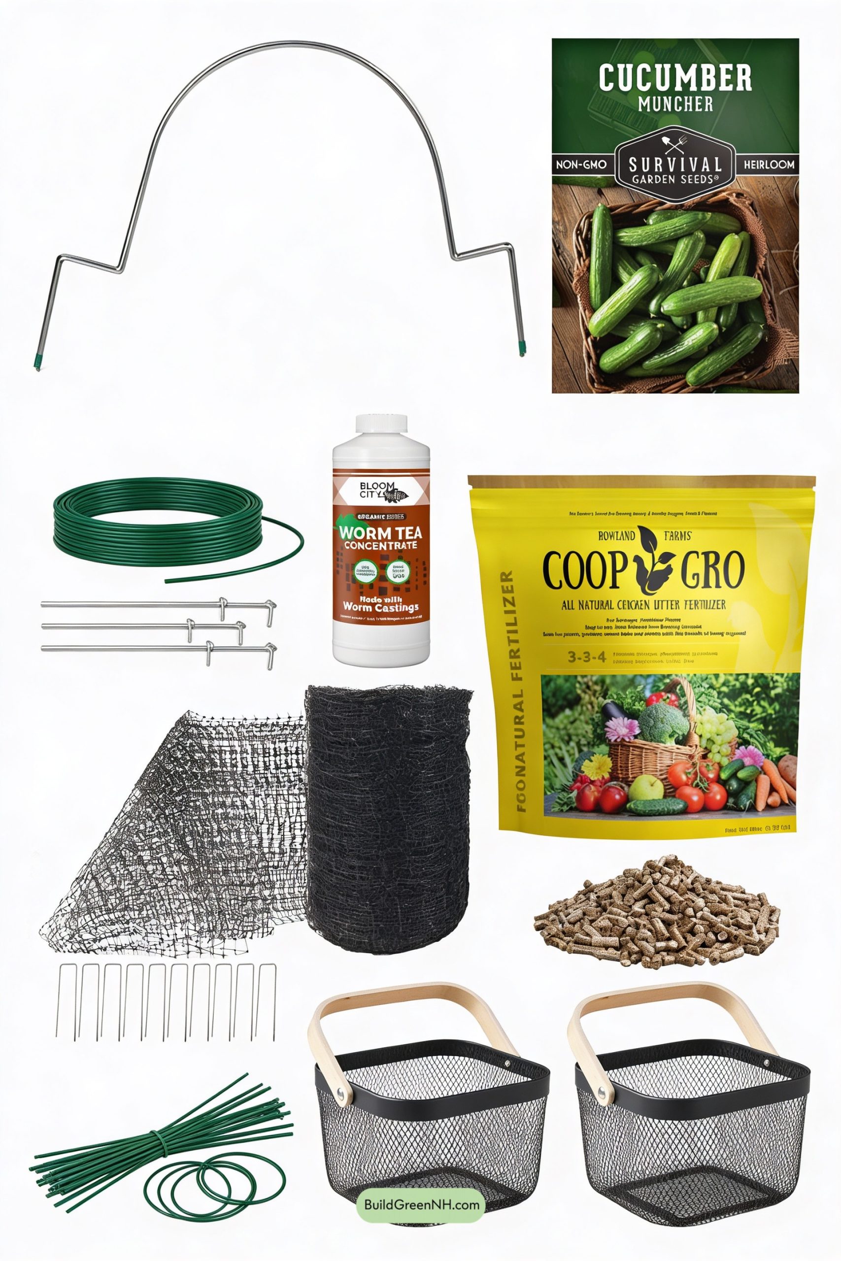 Moodboard for Harvest-Ready Cucumber Hoop Tunnel Trellis