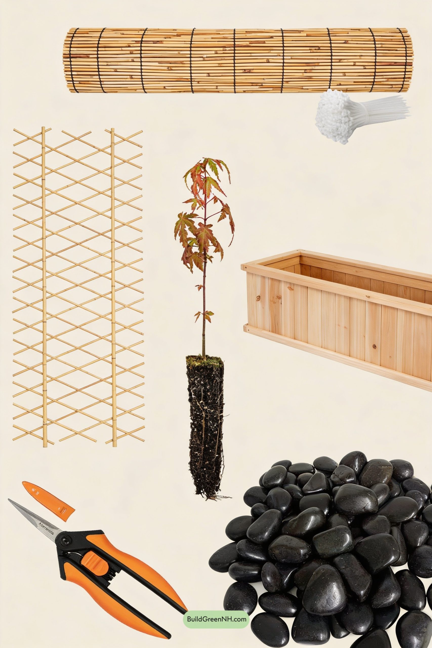 Moodboard for Bamboo Trellis Calm in Gravel Garden