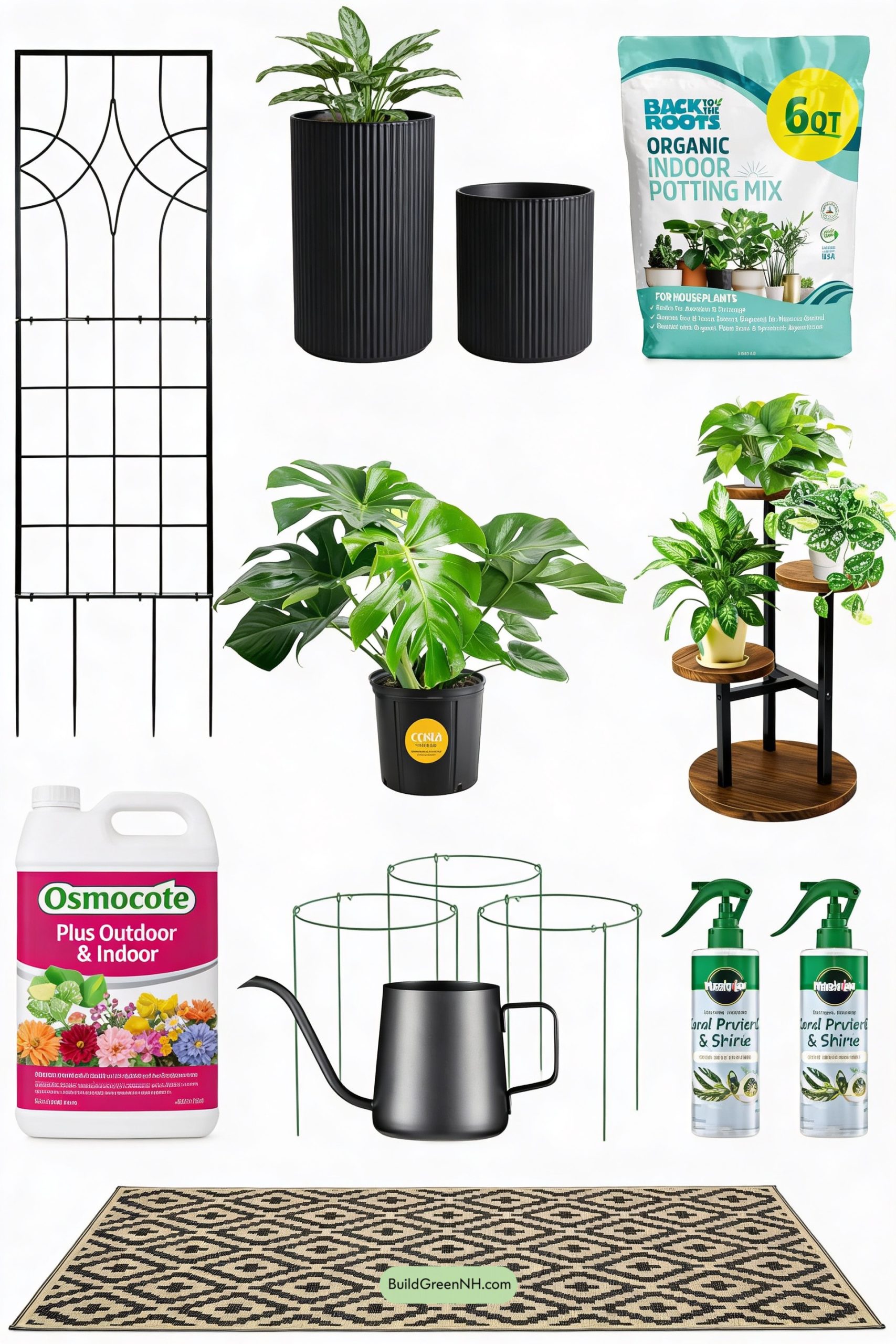 Moodboard for Geometric Trellis Corner with Bold Foliage