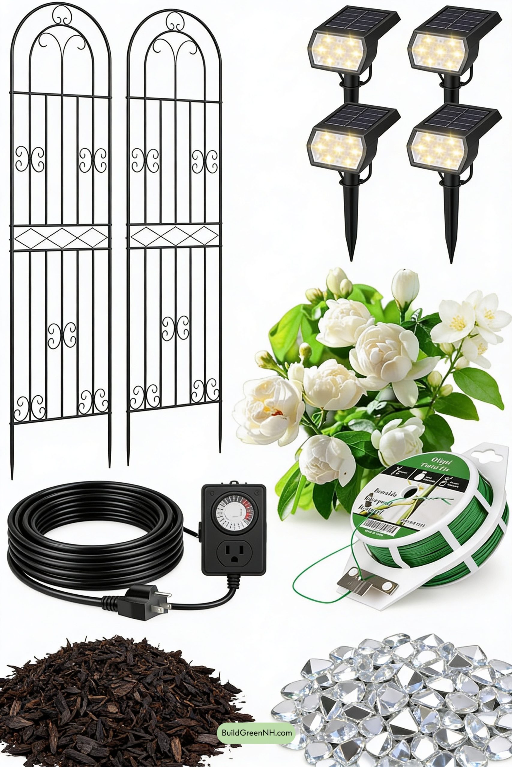 Moodboard for Moonlit Trellis Duet on Brick