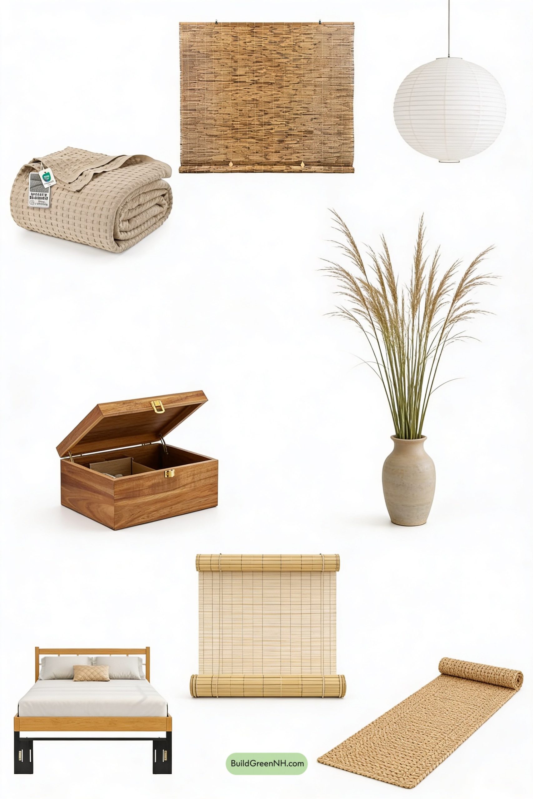 Moodboard for Wheat-Tone Bedroom with Woven Warmth