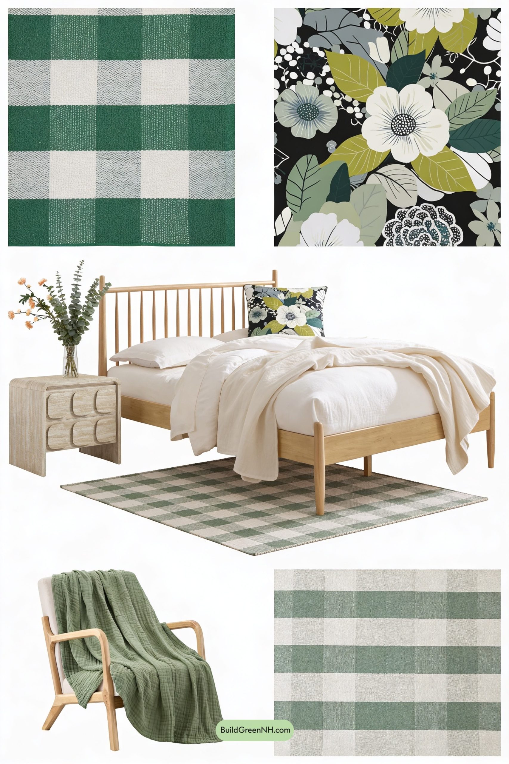 Moodboard for Sage Gingham Calm, Buttercream Dreams