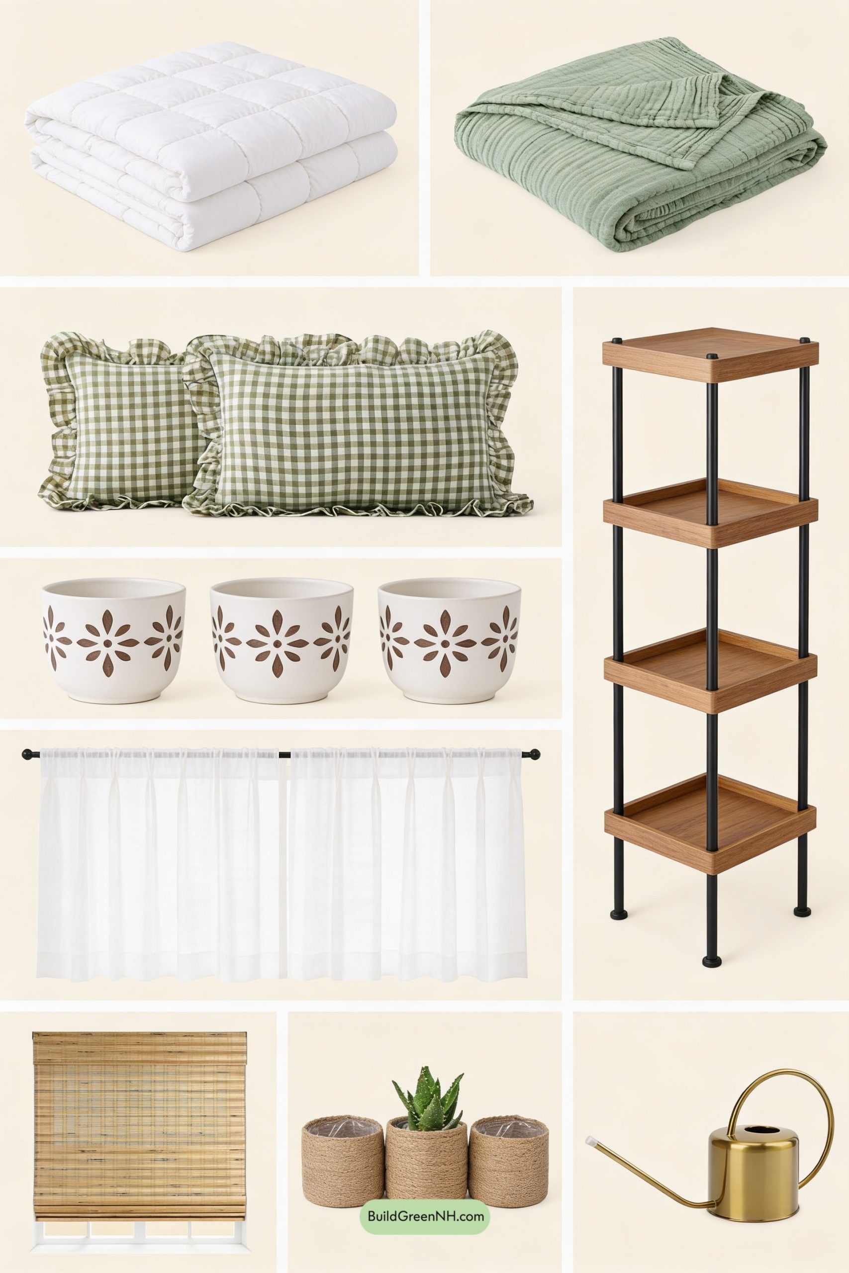 Moodboard for Bamboo Shades, Botanicals, and Breezy Bedding