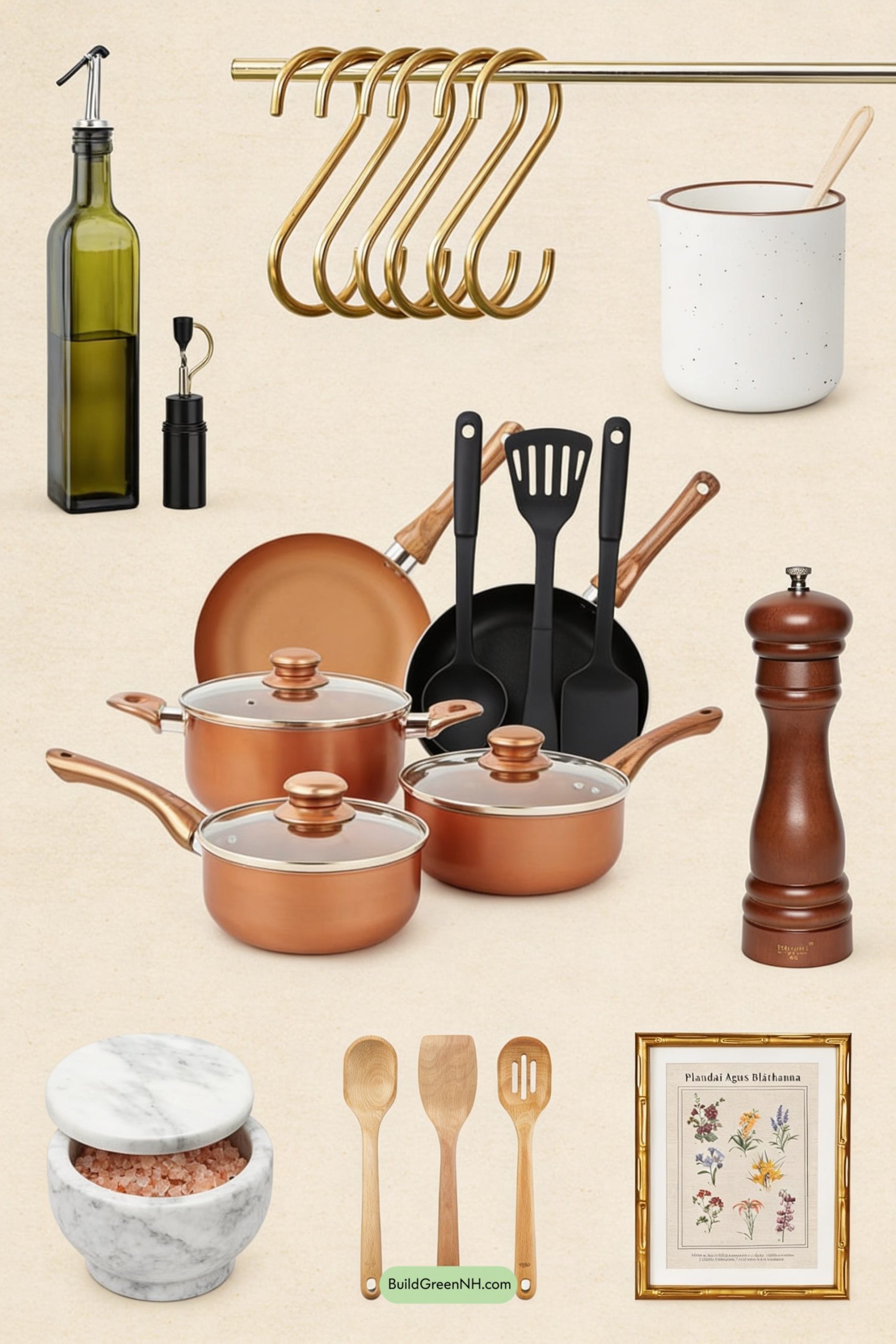 Moodboard for Copper Hood, Stone Drama, Cottage Calm