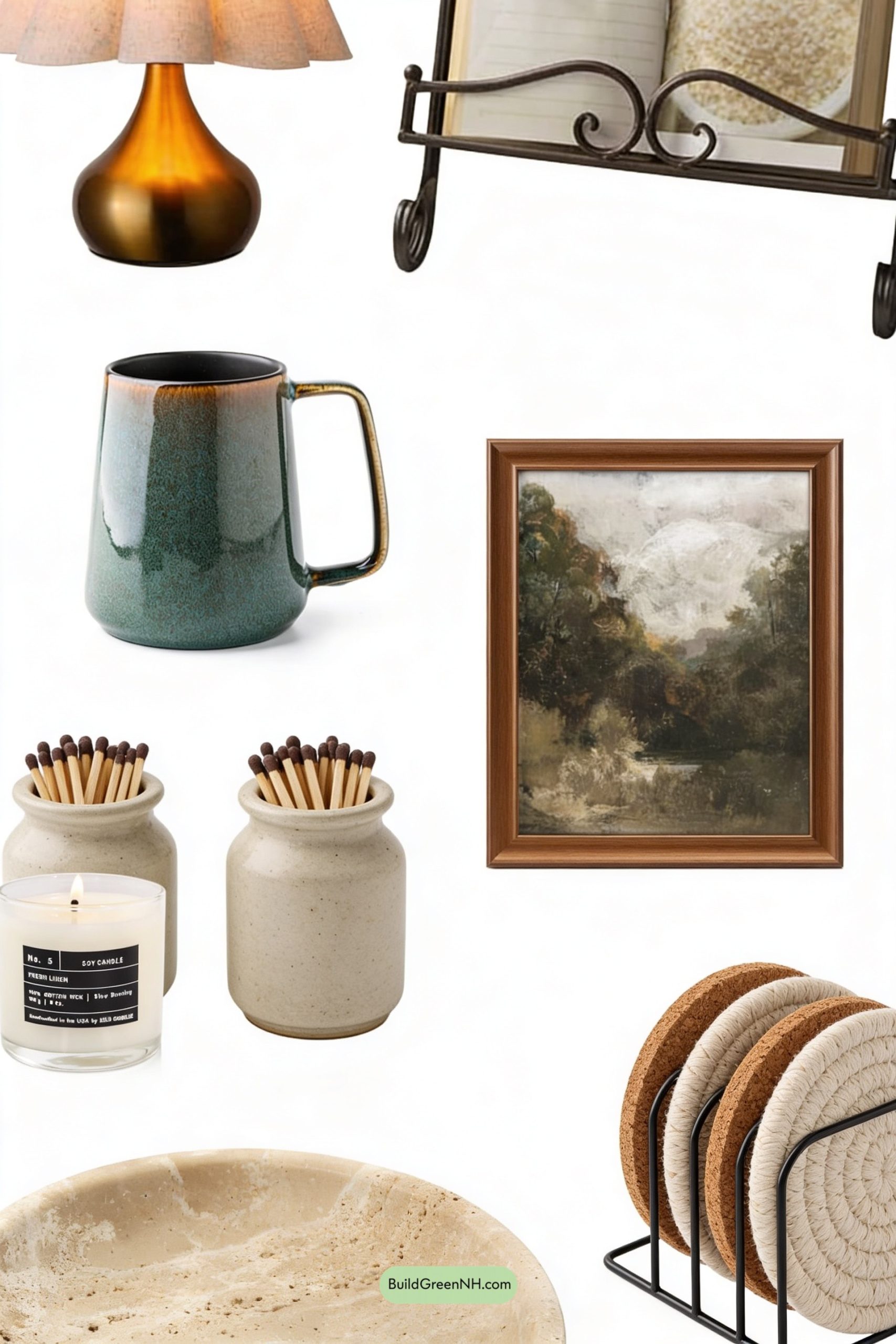 Moodboard for Pleated Brass Lamp, Cottage Kitchen Glow