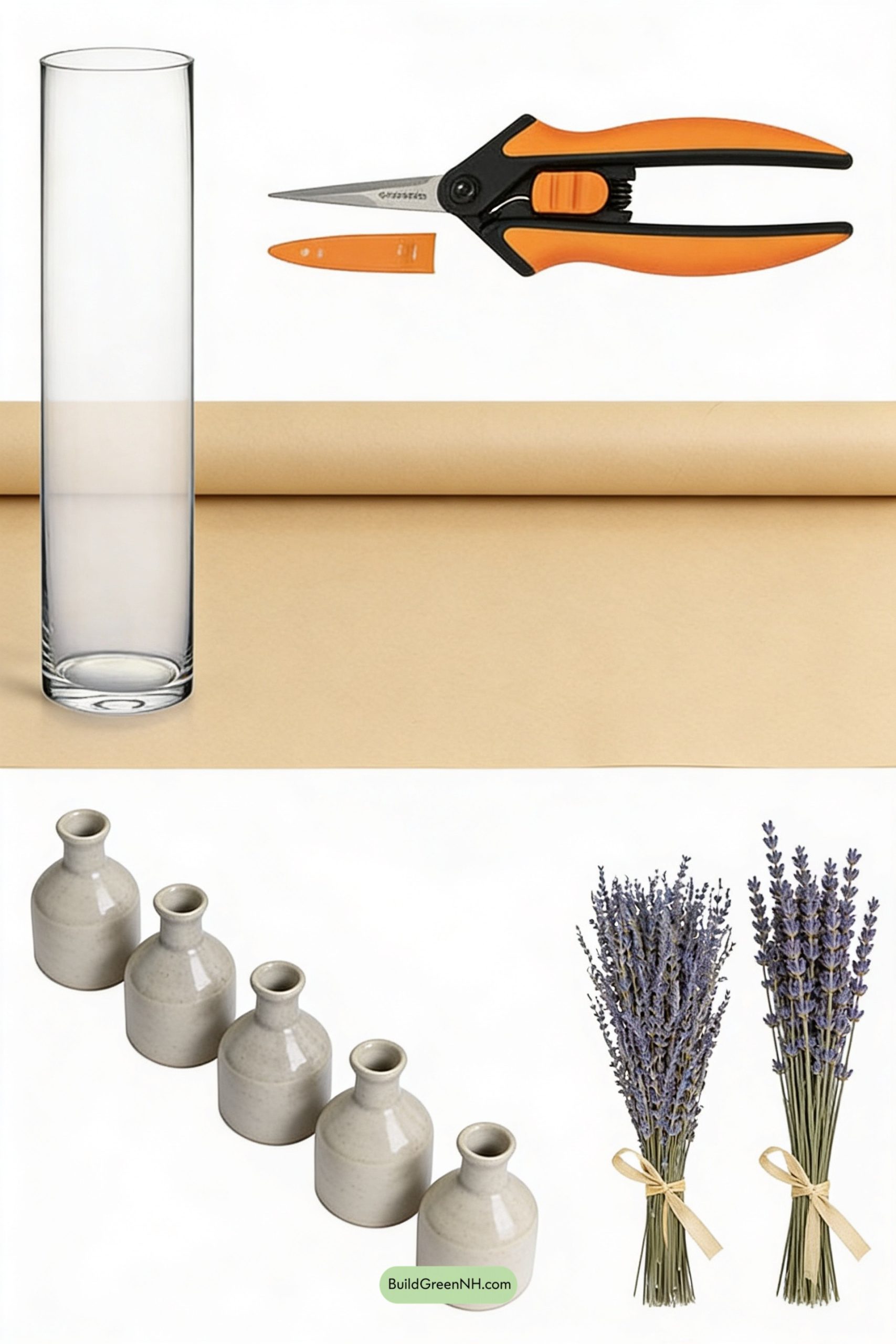 Moodboard for Lavender Prep Nook, Cottagecore-Modern Style